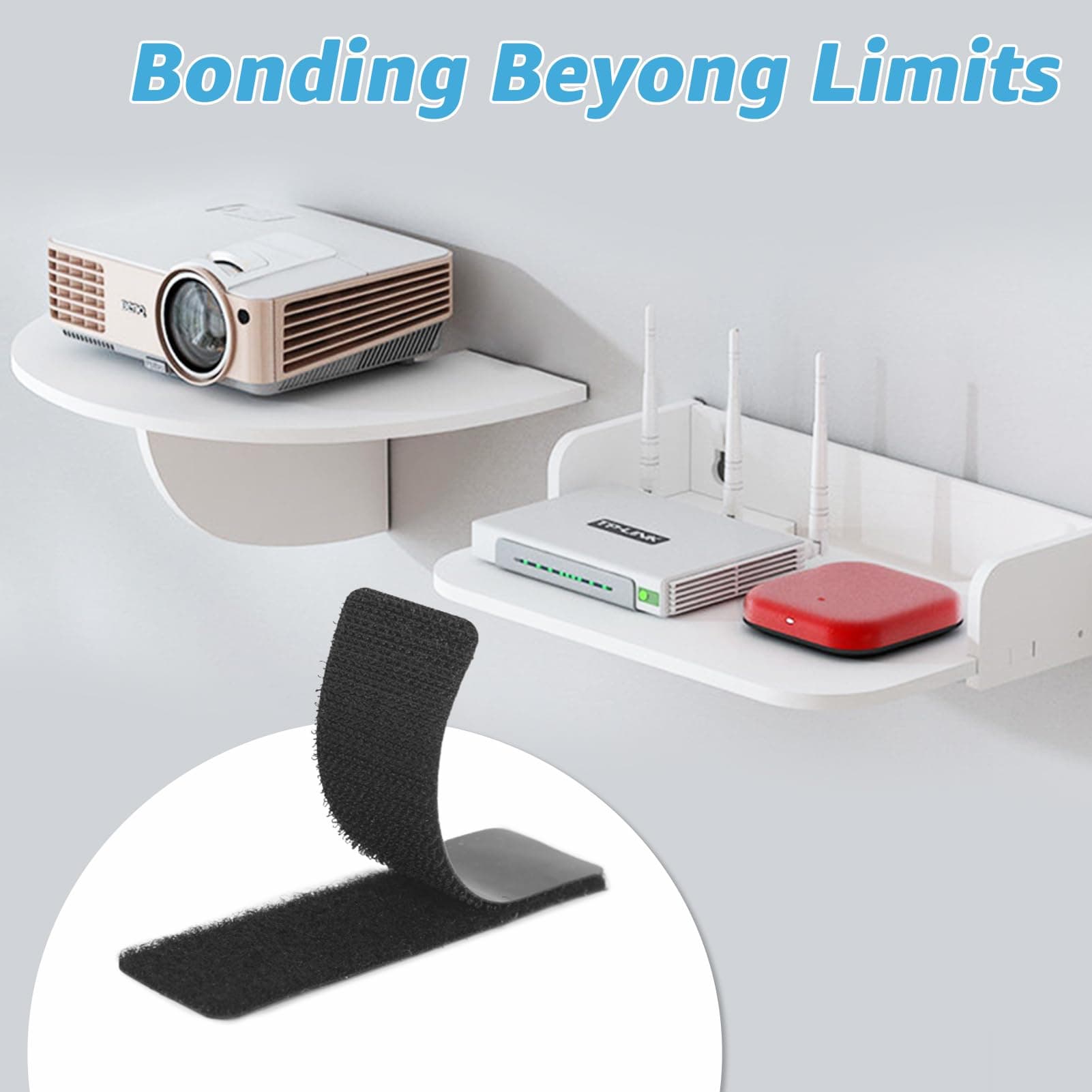 Art3d 48 Sets Hook and Loop Tape Sticky Back,1 in. x 4 in. Double-Sided Command Adhesive Strip Heavy Duty