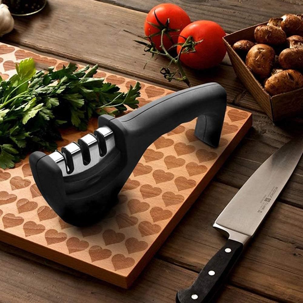 Knife Sharpener Manual 3 Stage Knives Sharpner Tool Advanced Knife Sharpener for Kitchen Knife Sharpner Knives Sharpening Tool for Steel Knives