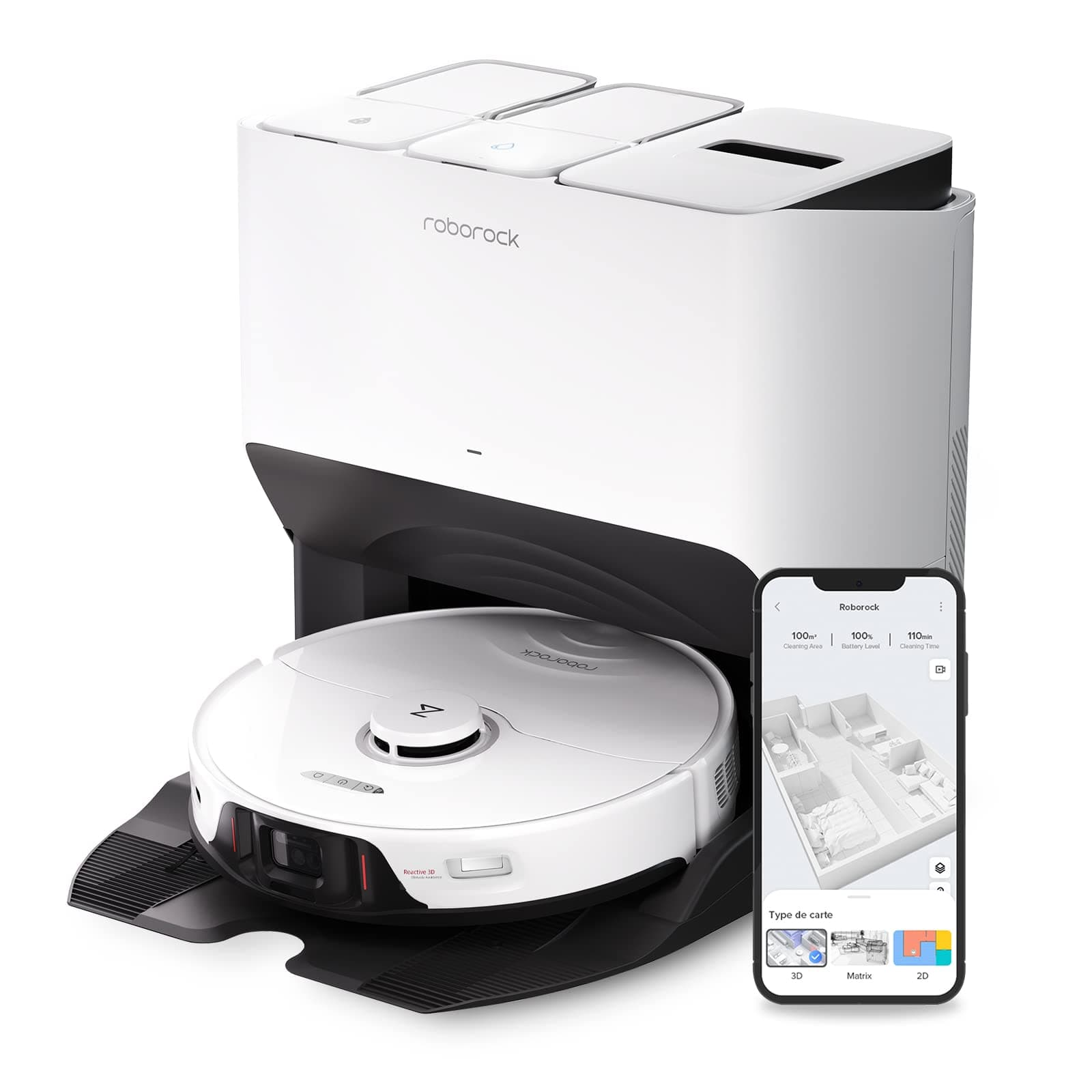 roborock S8 Pro Ultra Robot Vacuum Cleaner with Mop Function, Self Washing/Self-Drying/Self-Cleaning Robot Vacuum Cleaner 3D Obstacle Circulation, 6000Pa White