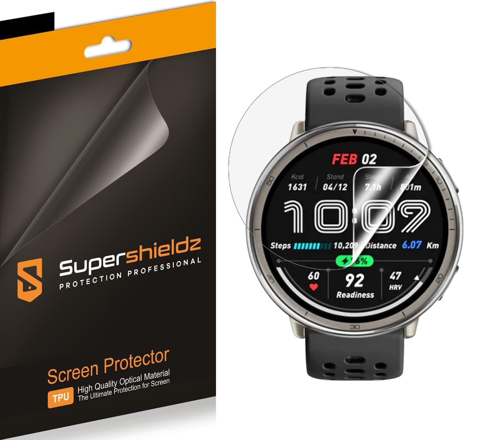 (3 Pack) Designed for Amazfit (Active 2) Screen Protector, High Definition Clear Shield (TPU)