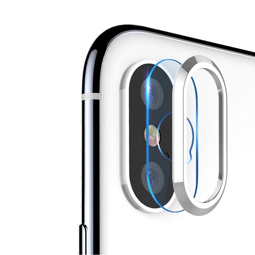 iPhone X Camera Lens Protector,Sartyee Metal Ring Plating Camera Screen Protector 9H Hardness Anti-Scratch Explosion-proof Tempered Glass Protective Camera Lens Hard Protector Film for iPhone X/iPhone