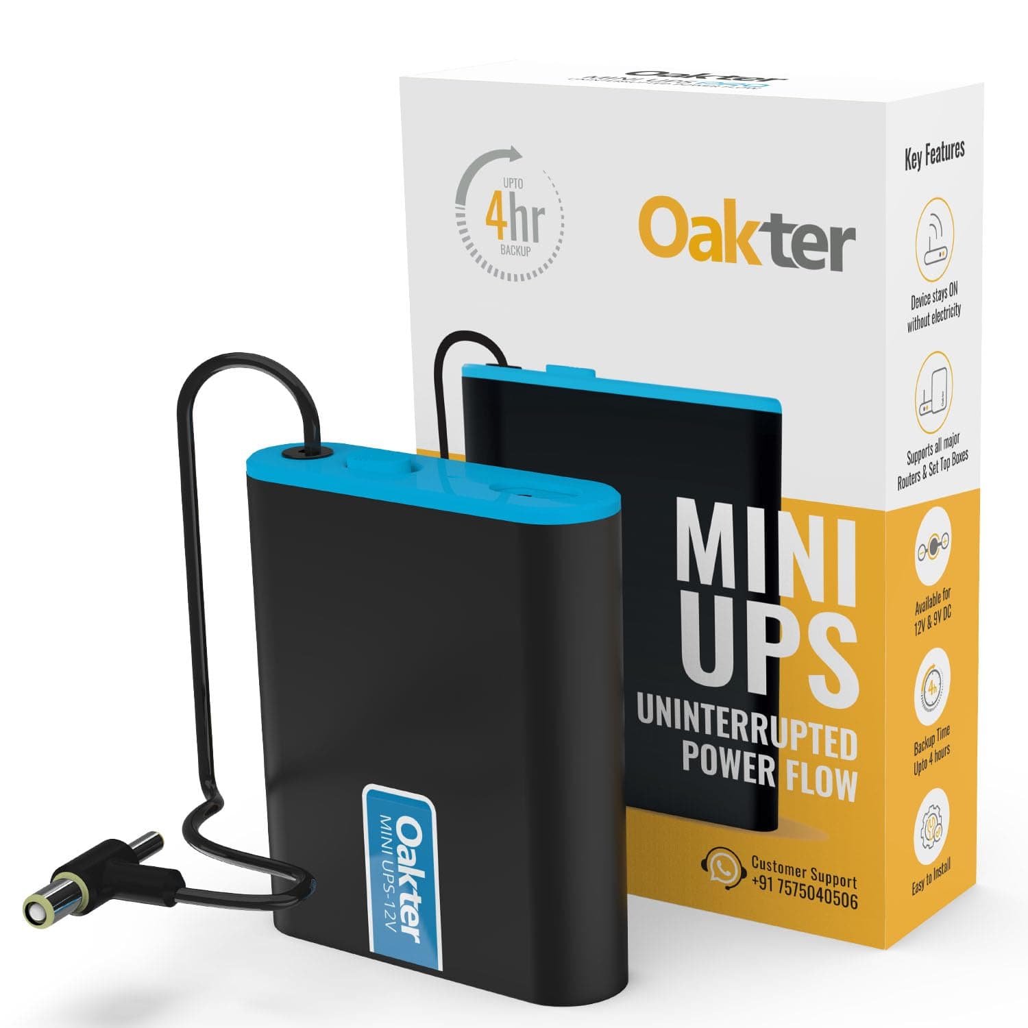 - Oakter Mini UPS for 12V WiFi Router Broadband Modem | Backup Upto 4 Hours | WiFi UPS Power Backup During Power Cuts | UPS Broadband Modem | Current Surge & Deep Discharge Protection