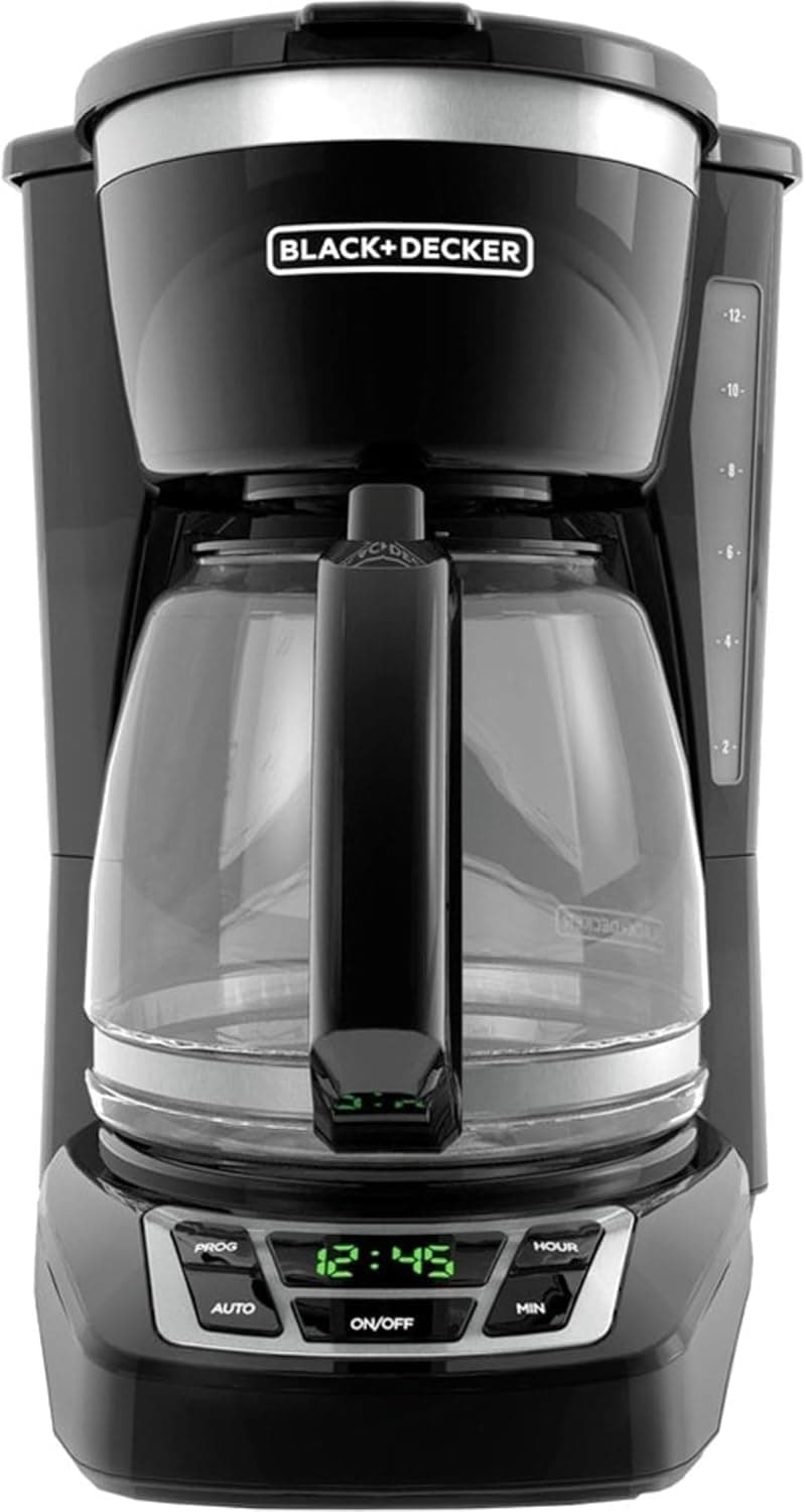 BLACK+DECKER CM1160B 12 Cup Programmable Coffee Maker, Digital Control Programmable Coffee Maker, Black/Stainless Steel by BLACK+DECKER