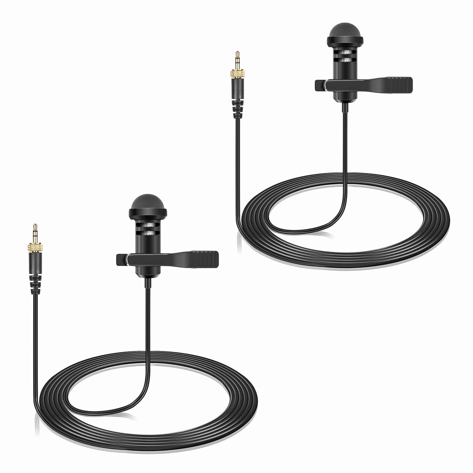 2-Pack Lavalier Lapel Microphone Compatible with Sennheiser Wireless System Bodypack Transmitter, Omnidirectional Condenser M