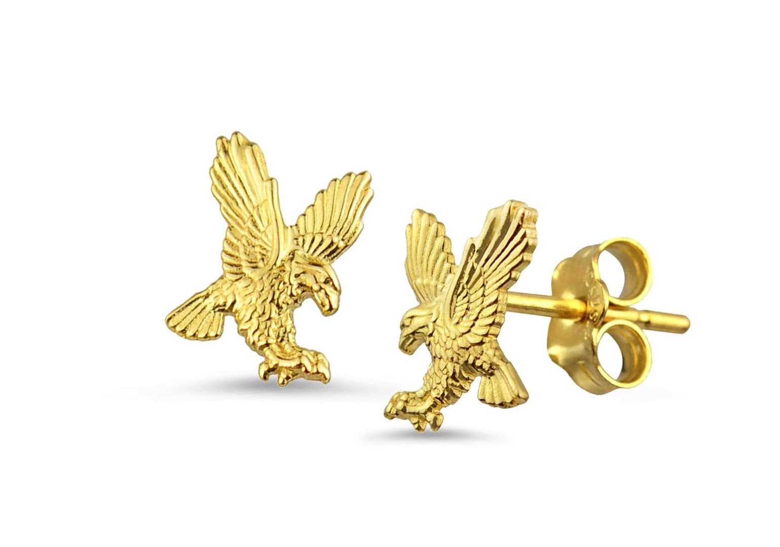 10k Yellow Gold Eagle Stud Earrings