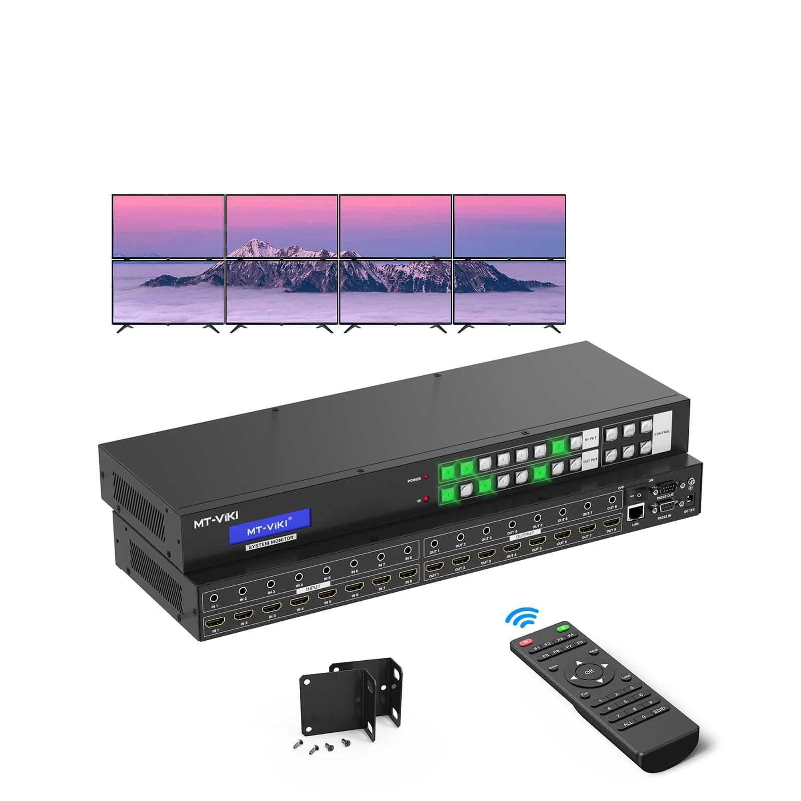 8X8 Seamless HDMI Matrix Switch 8X8+ 2X4 video wall controller