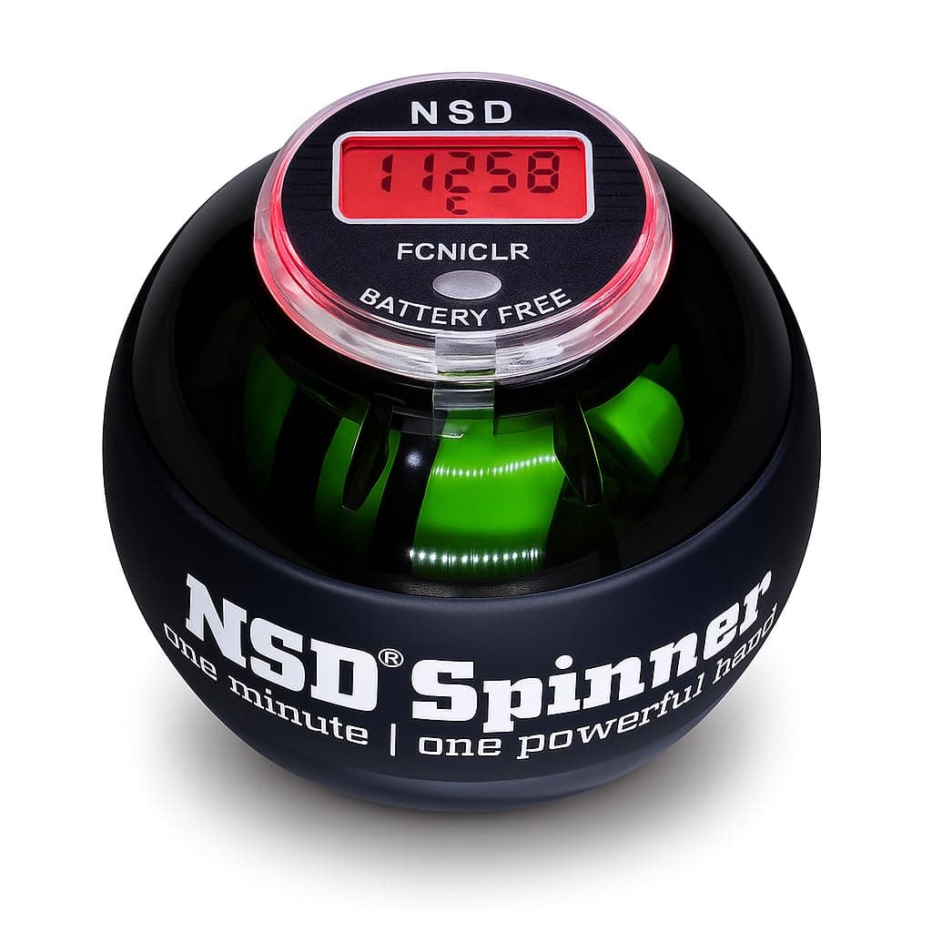 NSD Manual Spring Assisted Start Spinner Gyro Ball – Up to 15,000-18,000 RPM Premium & Durable Hand Strengthener and Wrist Exerciser for Grip Strength Training, Forearm Workout, and Pain Relief