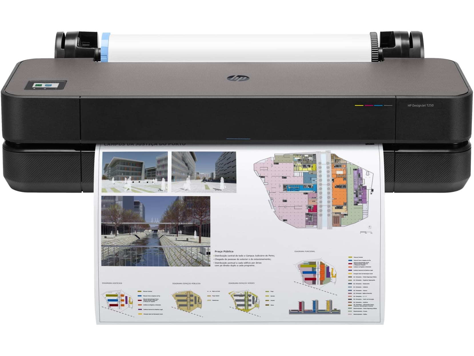 DesignJet T210 Large Format 24-inch Color Plotter Printer for Easy Wide CAD & Poster Prints (8AG32D)