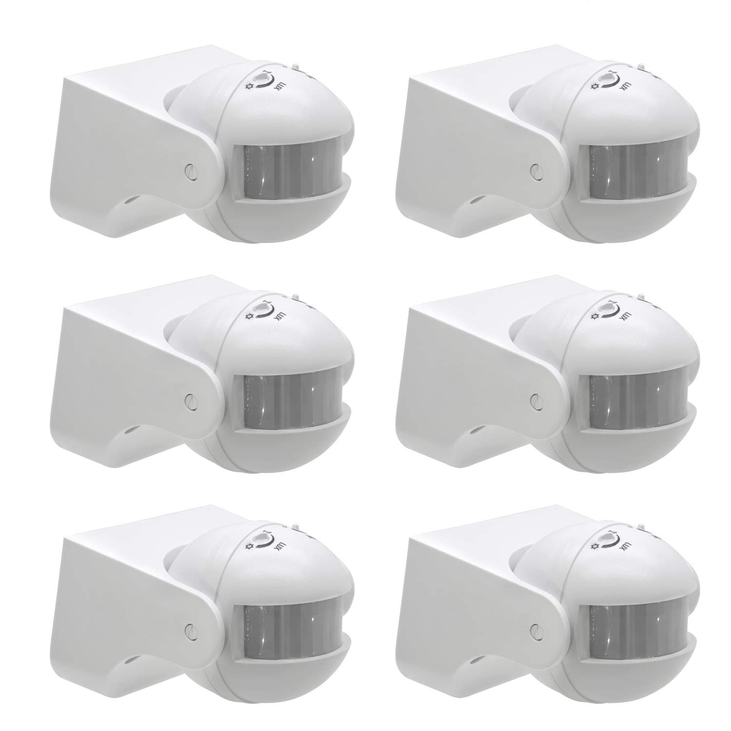 Quick Sense BS039B | PIR Motion Sensor Light Switch | 180° Infrared Wall Switch | Adjustable Delay & LUX | Indoor/Outdoor Use | Neutral Wire Required | 110–240V AC | Pack of 6