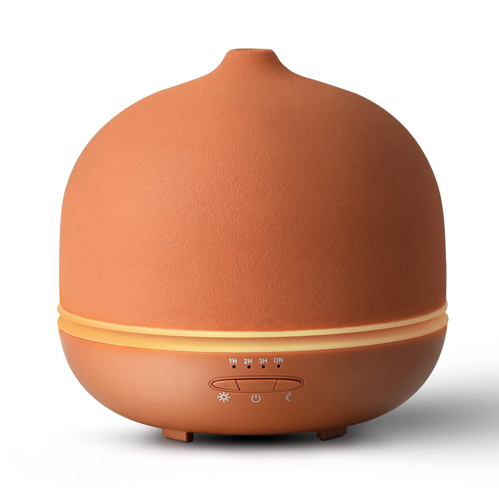 Stone Diffusers for Essential Oils Large Room,500ml Handmade Ceramic Diffuser with 4 Timer & 10 Ambient Light Settings,Terracotta Aromatherapy Diffuser for Home Office