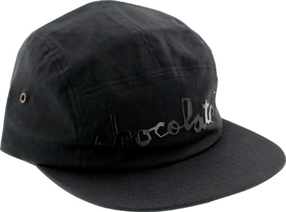 Chocolate Chunk Rip Stop Black Adjustable 5 Panel Hat