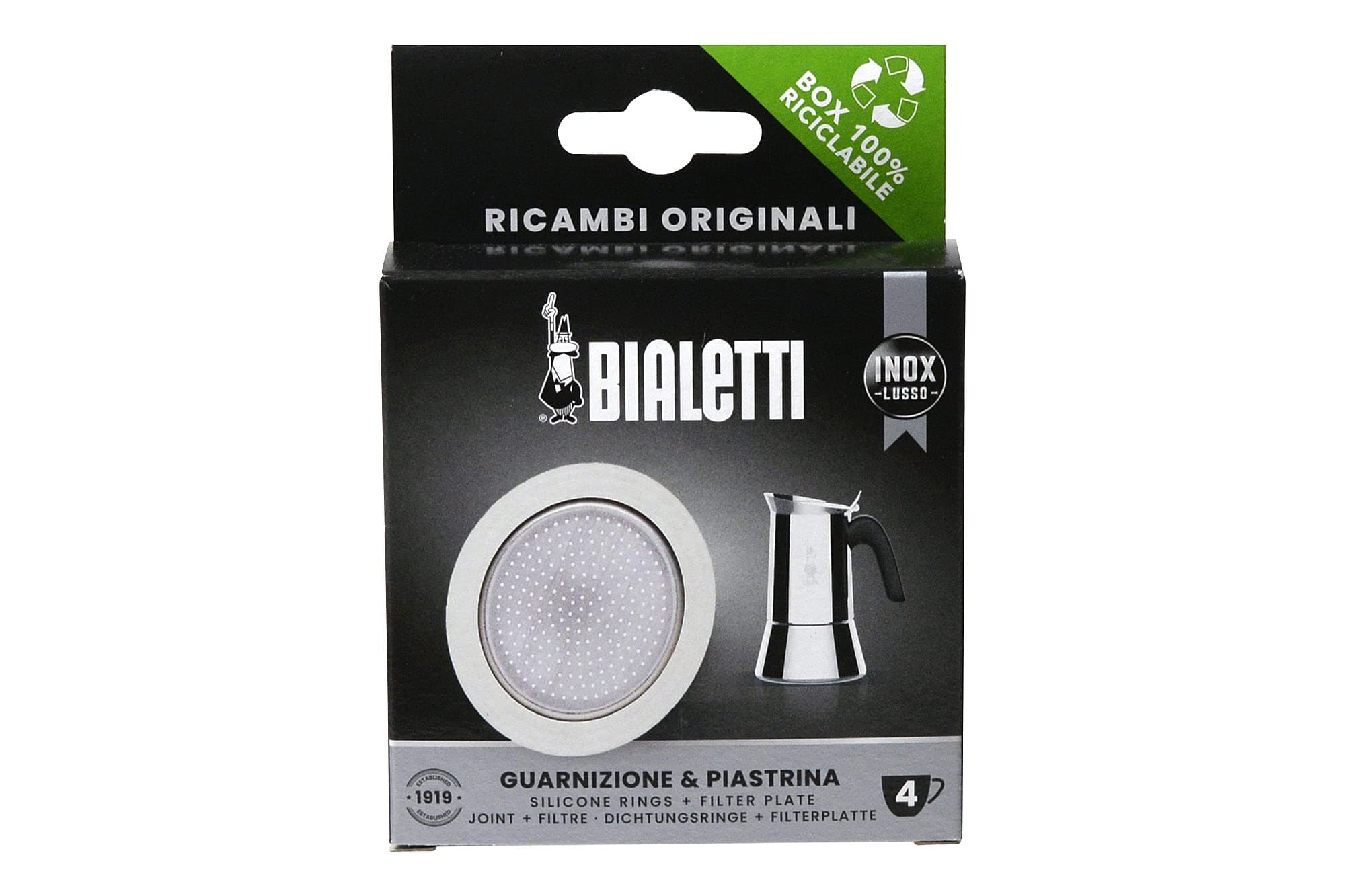 Bialetti Replacement Gasket and Filter Set (SS 4 Cup)