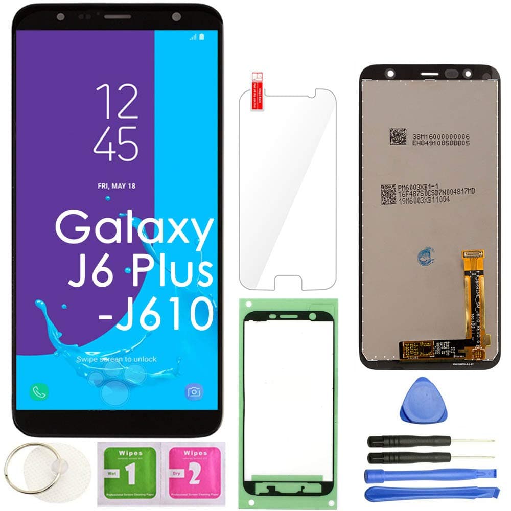 Flying Ocean J6 Plus LCD Screen Replacement Touch Display Digitizer Assembly (Black) for Samsung Galaxy J6+ 2018 / J6 Plus SM-J610 J610G/DS J610F J610FN 6.0 inch Assembly