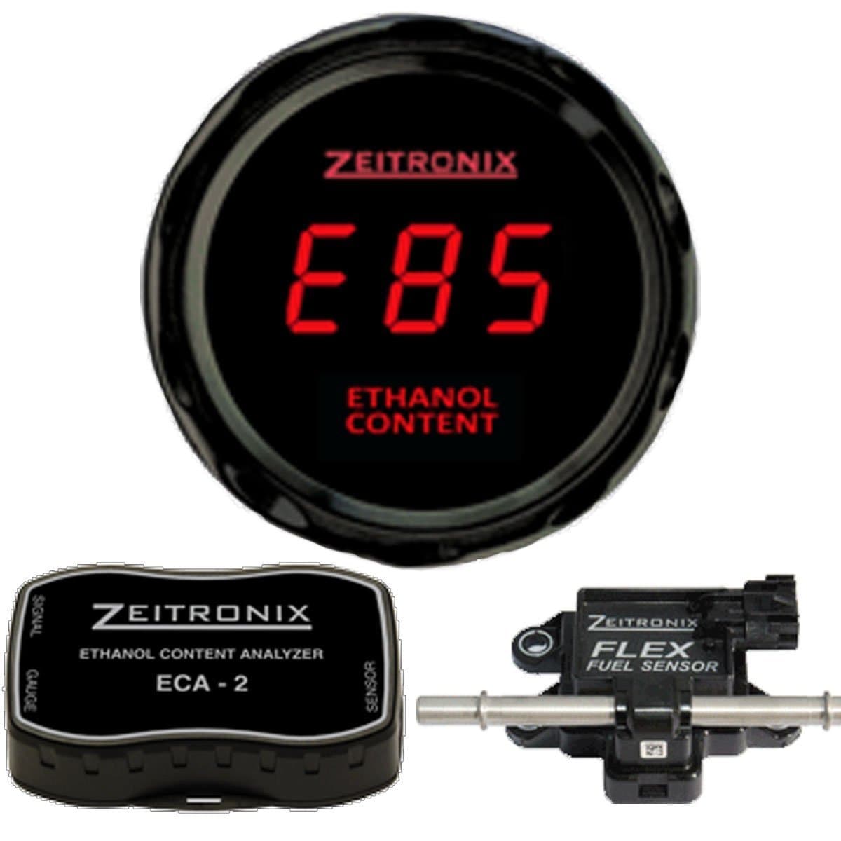 Zeitronix ECA-2 Ethanol E% Content Analyzer Kit with Red Display Gauge