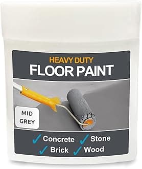 Heavy Duty Floor Paint - Mid Grey, 75 ml - Hard-Wearing Garage Floor Paint with Anti-Slip Mid-Sheen Finish – also Ideal for Decking, Warehouse flooring, Brick, Concrete, Stone & Wood