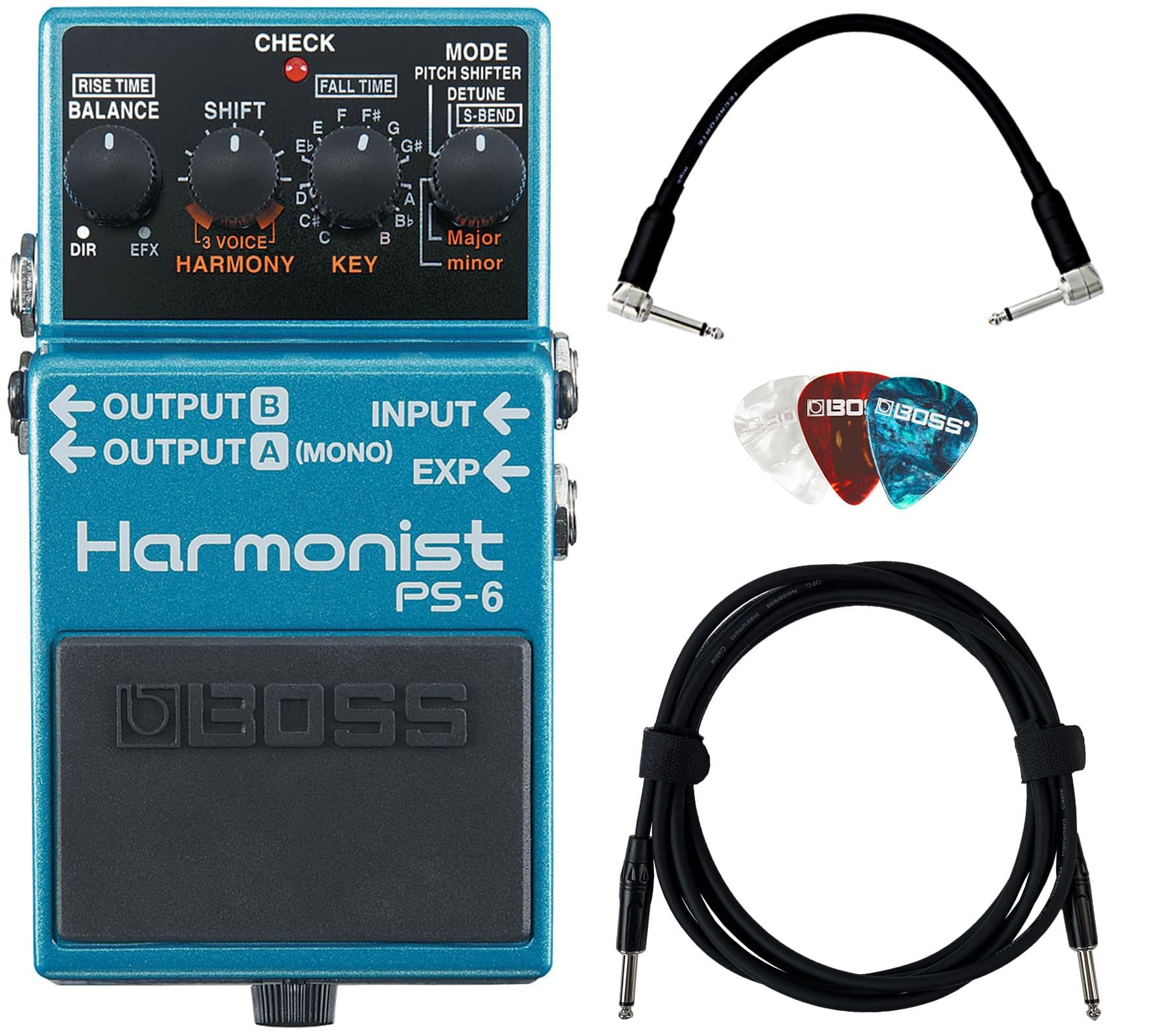 PS-6 Harmonist Bundle with Gearlux Instrument Cable, Patch Cable, and Picks
