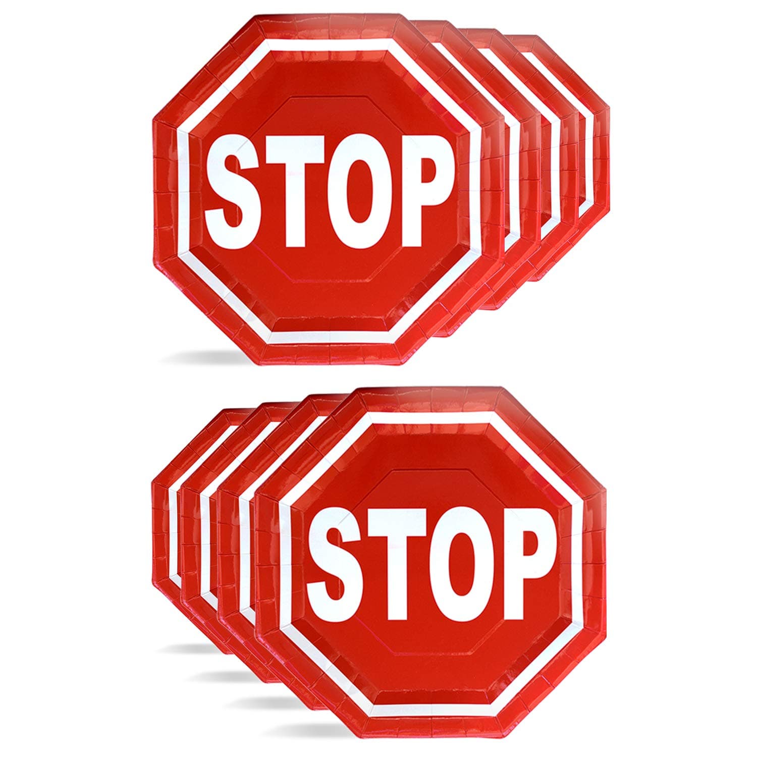 Stop Sign Octagonal Plates | 8 Count