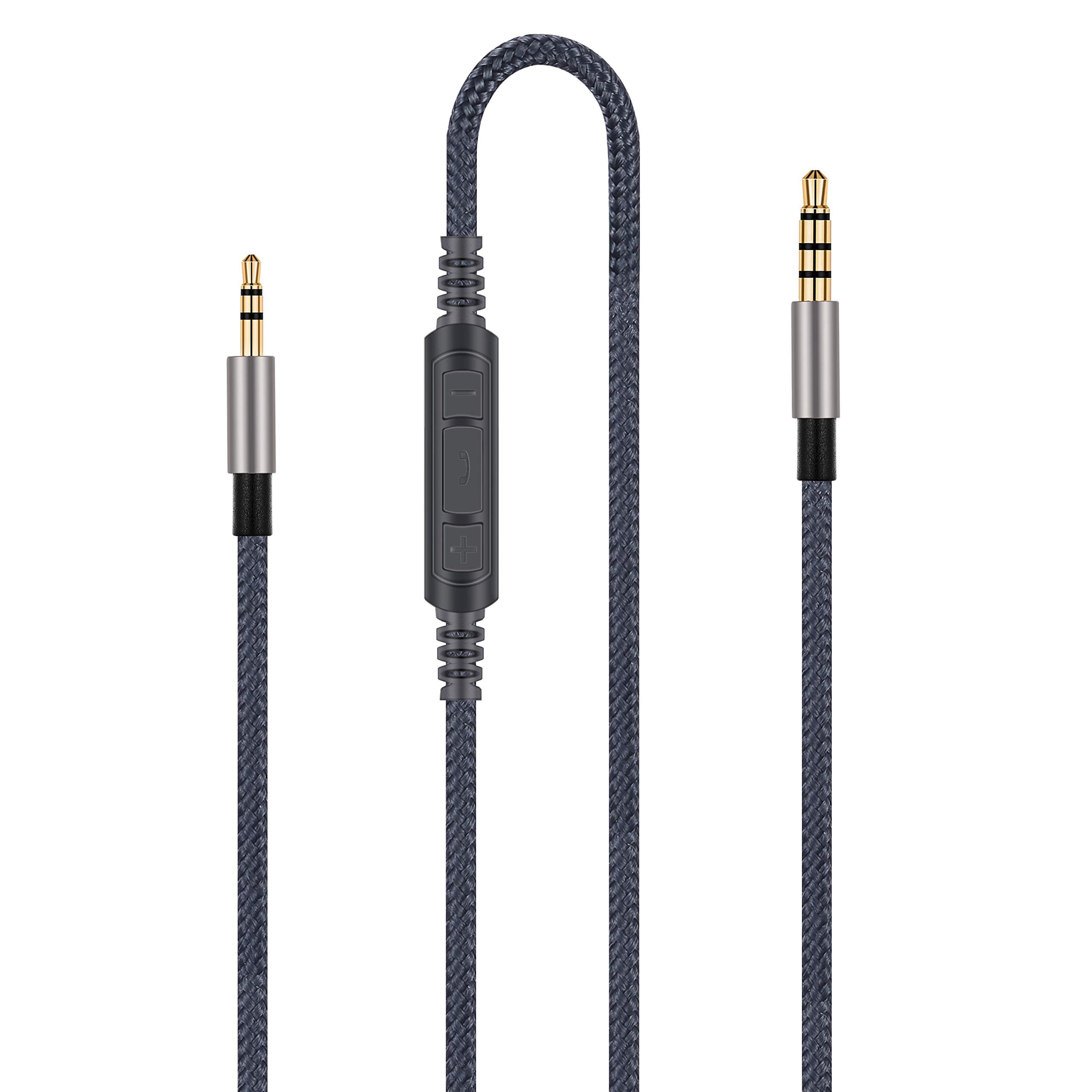 Audio Cable Replacement with in-Line Mic Remote Volume Control - Compatible with AKG N60 N60NC Y45BT Y50 Y50BT Y40 Y55 K845BT K840KL Headphone and Samsung Galaxy Huawei Android