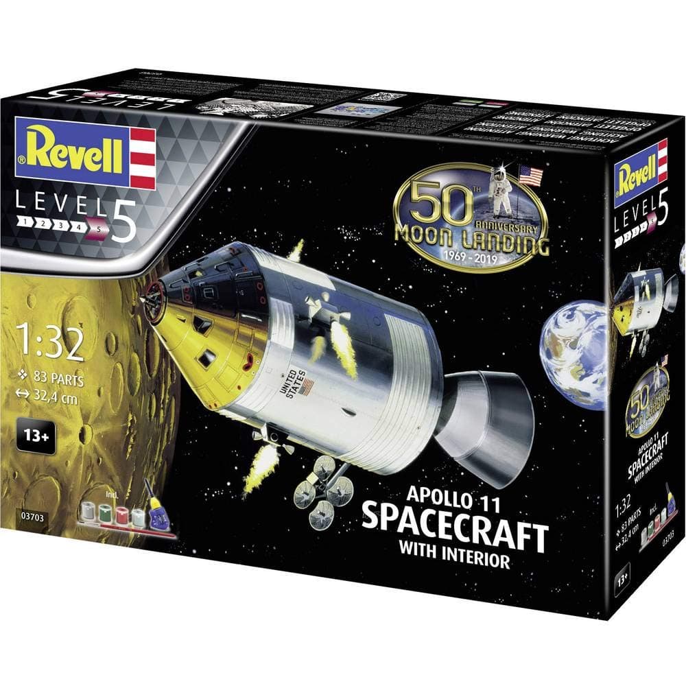 NASA Apollo 11 Command Capsule Spacecraft with Interior Model Kit Revell, Various