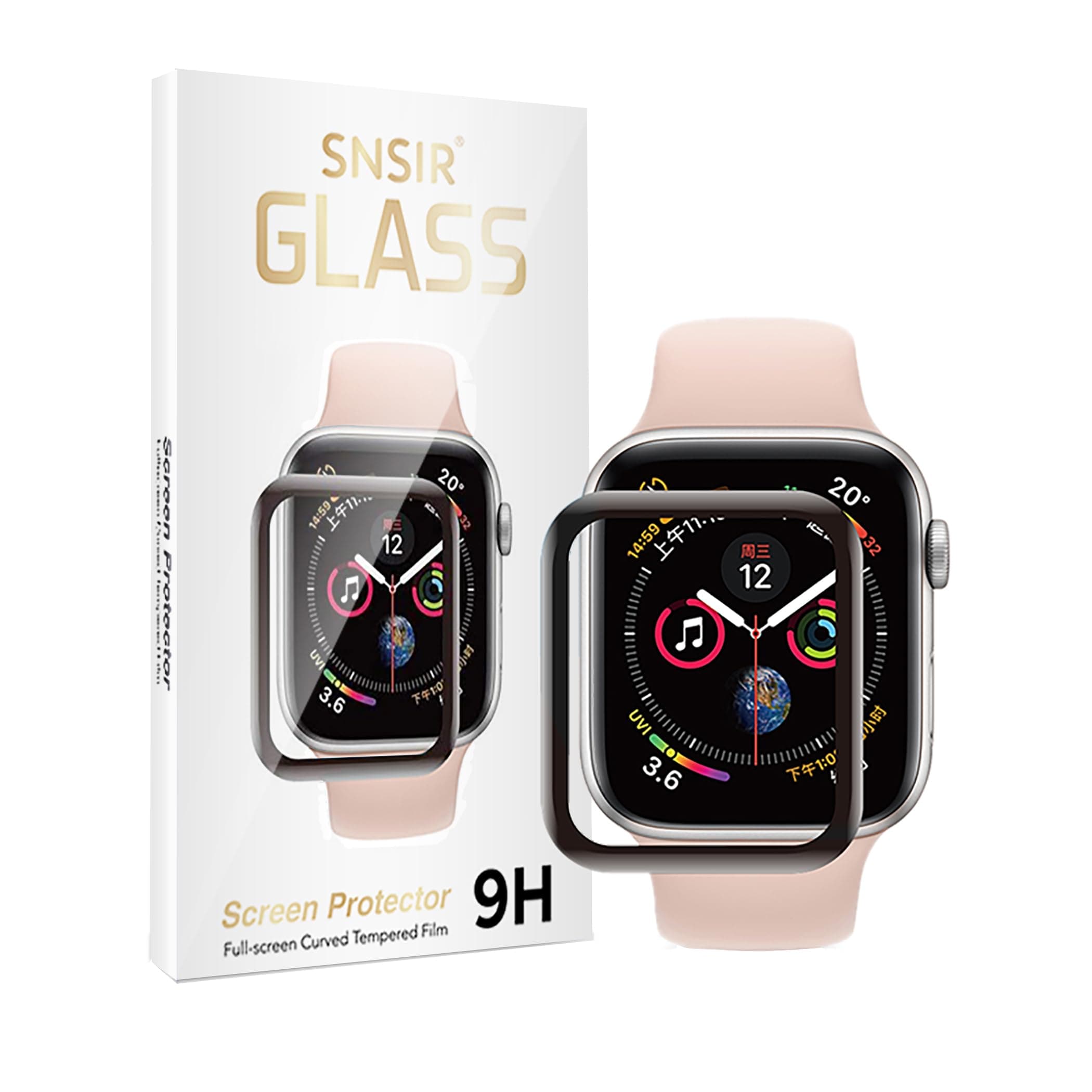 2 Pack - Liquid Tempered Glass Screen Protector Compatible for Apple Watch Full Coverage Protective Foil 9H 2.5D(38mm)