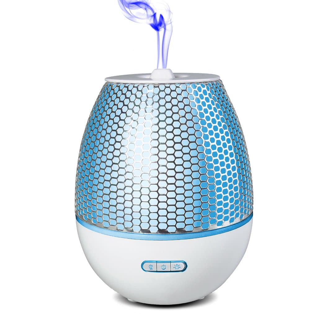 Simply Diffusers Aromatherapy Diffuser for Essential Oils | Ultrasonic Diffusion | LED Color Changing Lights | 200ML Water Capacity | Long Running | Auto Shut Off | Home Office Spa Experience (White)