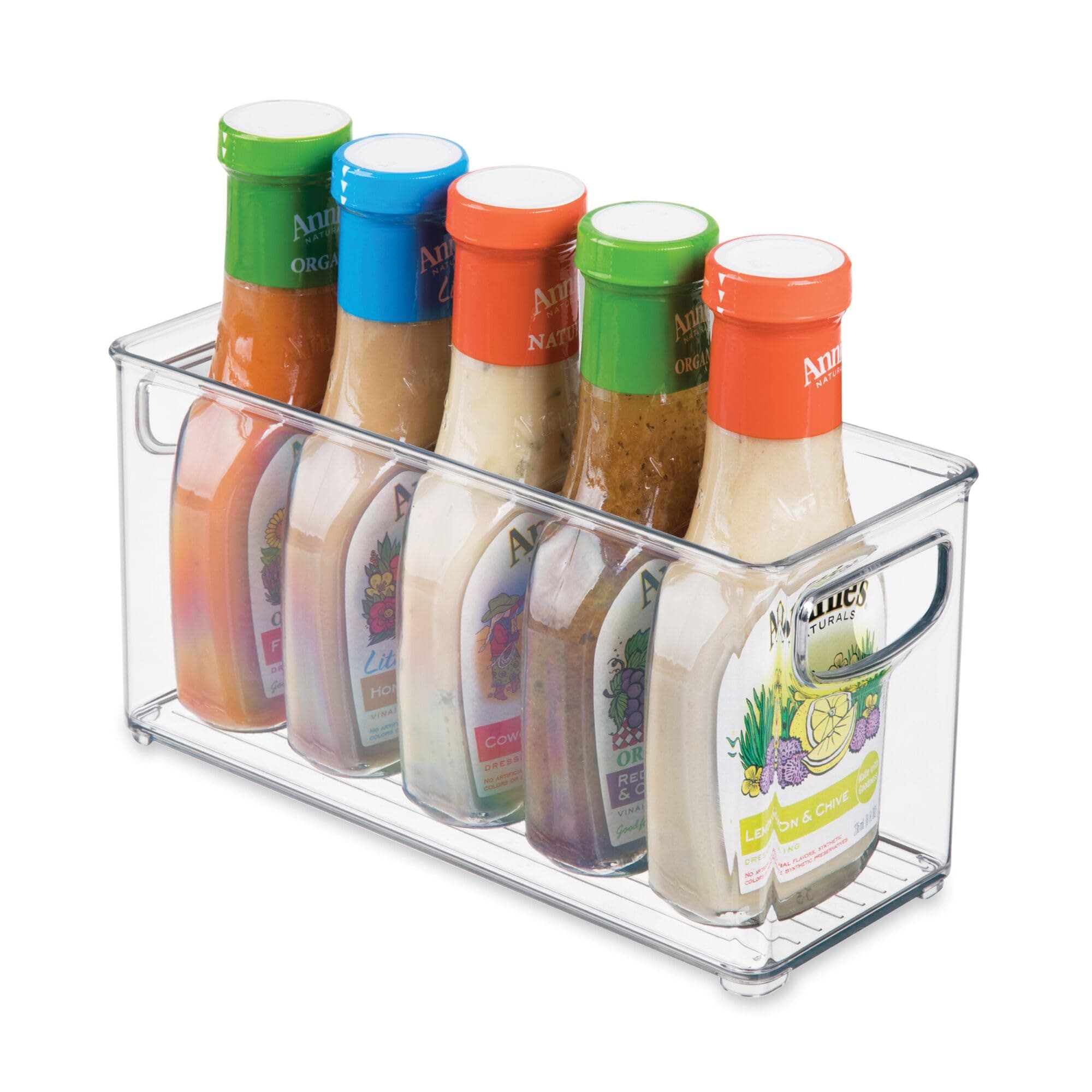 iDesign Slim Clear Plastic Stackable Storage Bin, Tall Narrow Organizer for Kitchen or Pantry