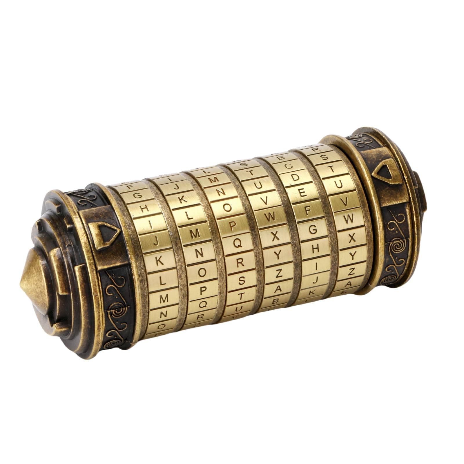 Cryptex Da Vinci Code Money Puzzle Box with Hidden Compartments Valentine's Day Gifts for Girlfriend Gifts for Men (Brass)