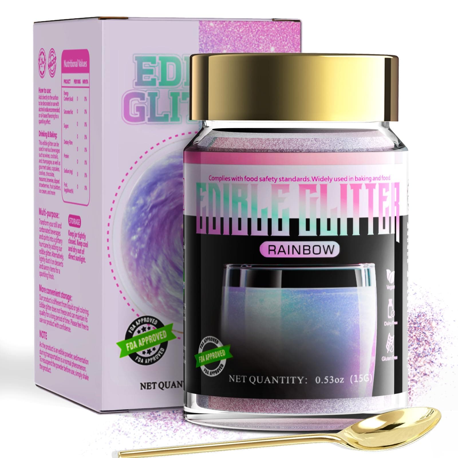 Edible Glitter Rainbow