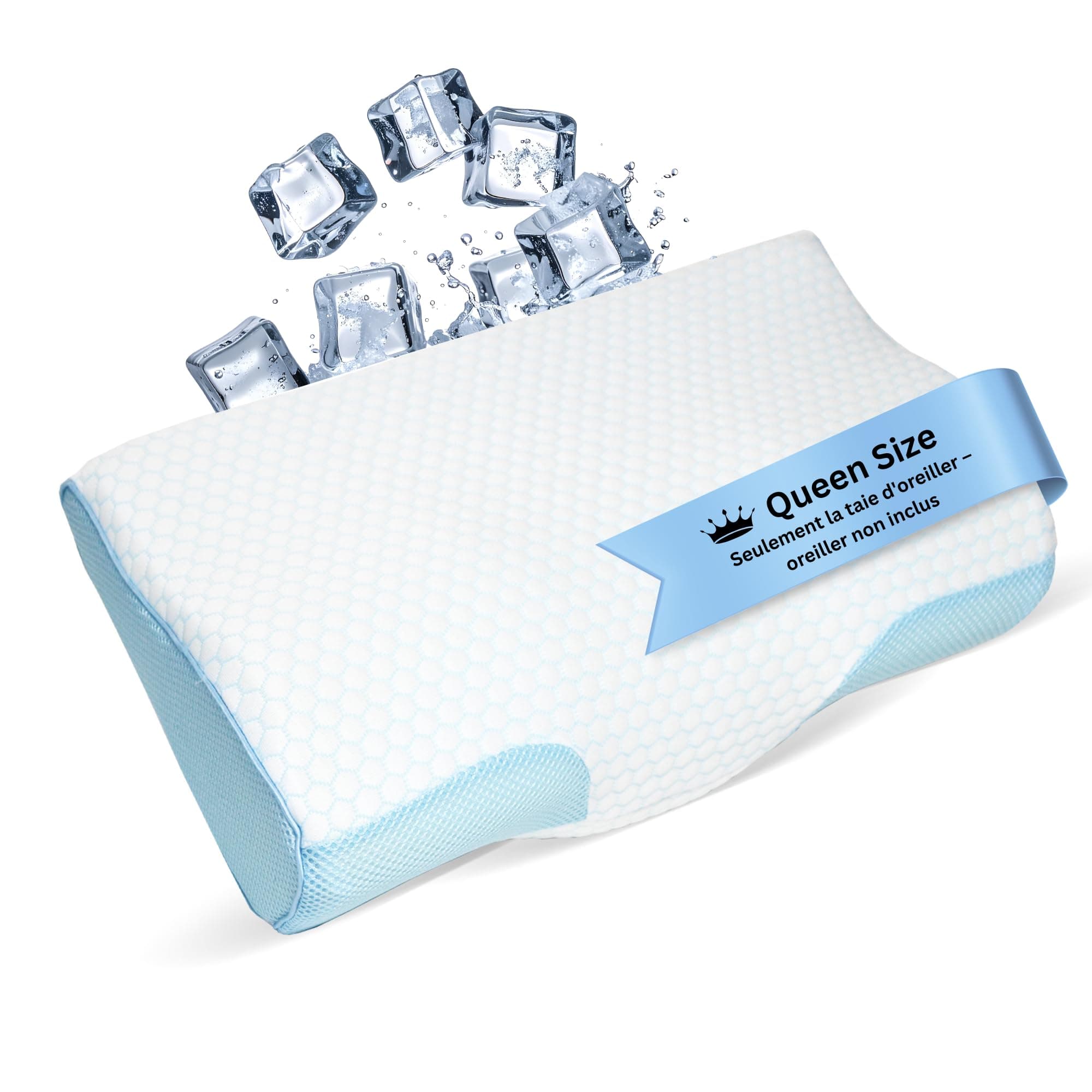 Queen Size Cooling Pillowcase | Optimal Temperature Control for Your Memory Foam Pillow for Perfect Sleep. Quality Material White Pillowcase ensures Anti Snore Pillows