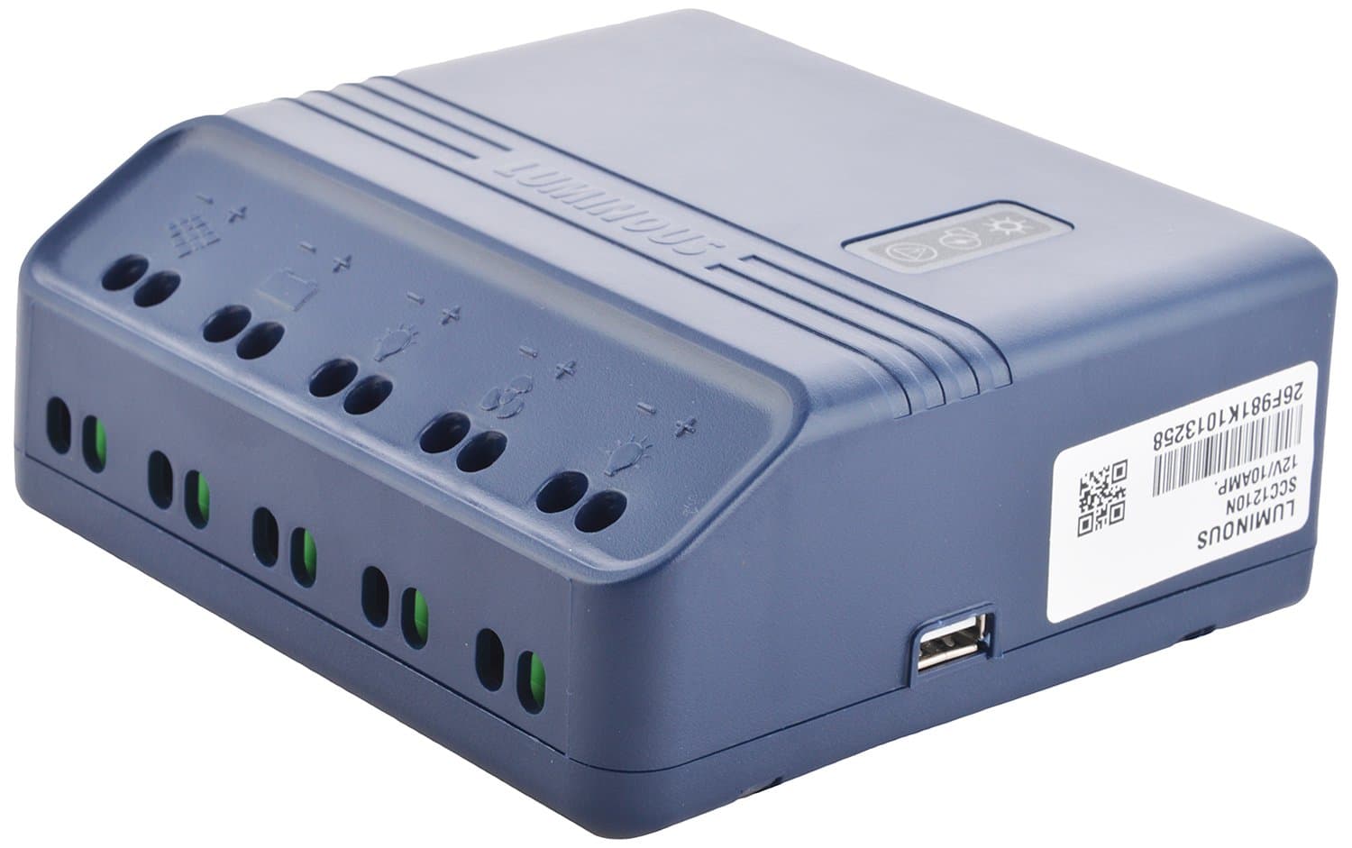 LuminousAS03 Plastic Solar Charge Controller (10A, Blue)