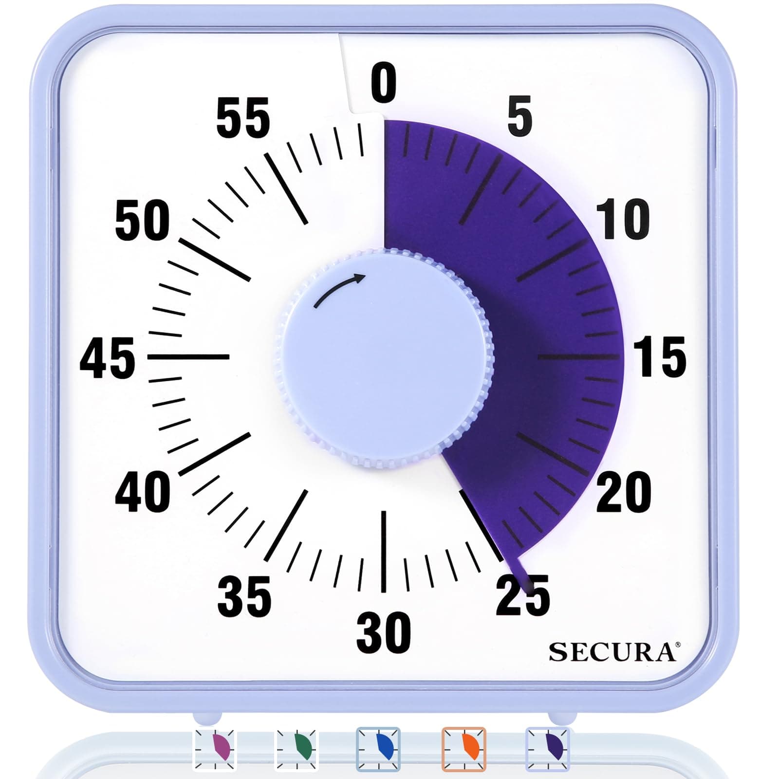Secura Mechanical Visual Timer, Purple
