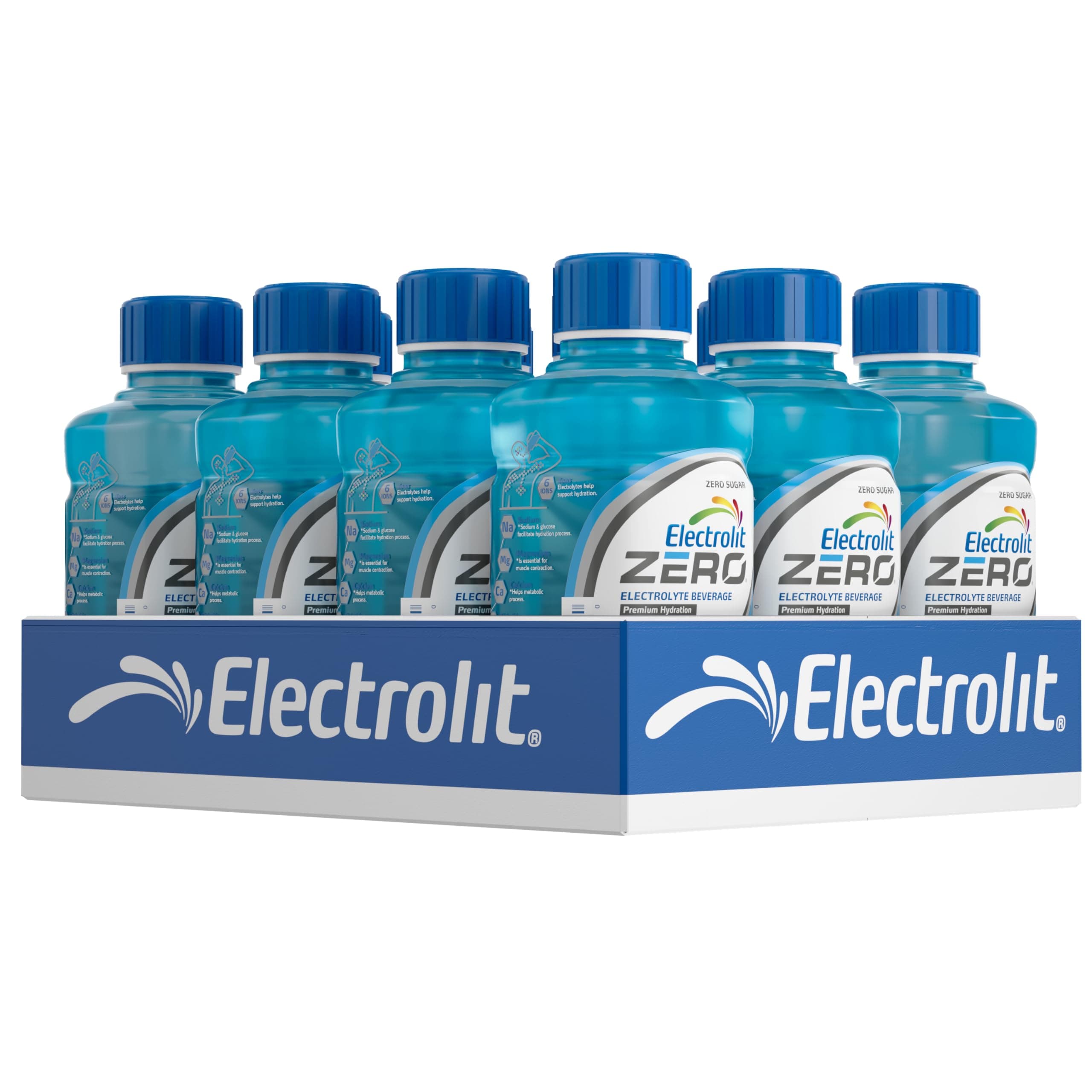 Zero, Electrolyte Beverage, Blue Raspberry, 21 Fl Oz bottle (Pack of 12)