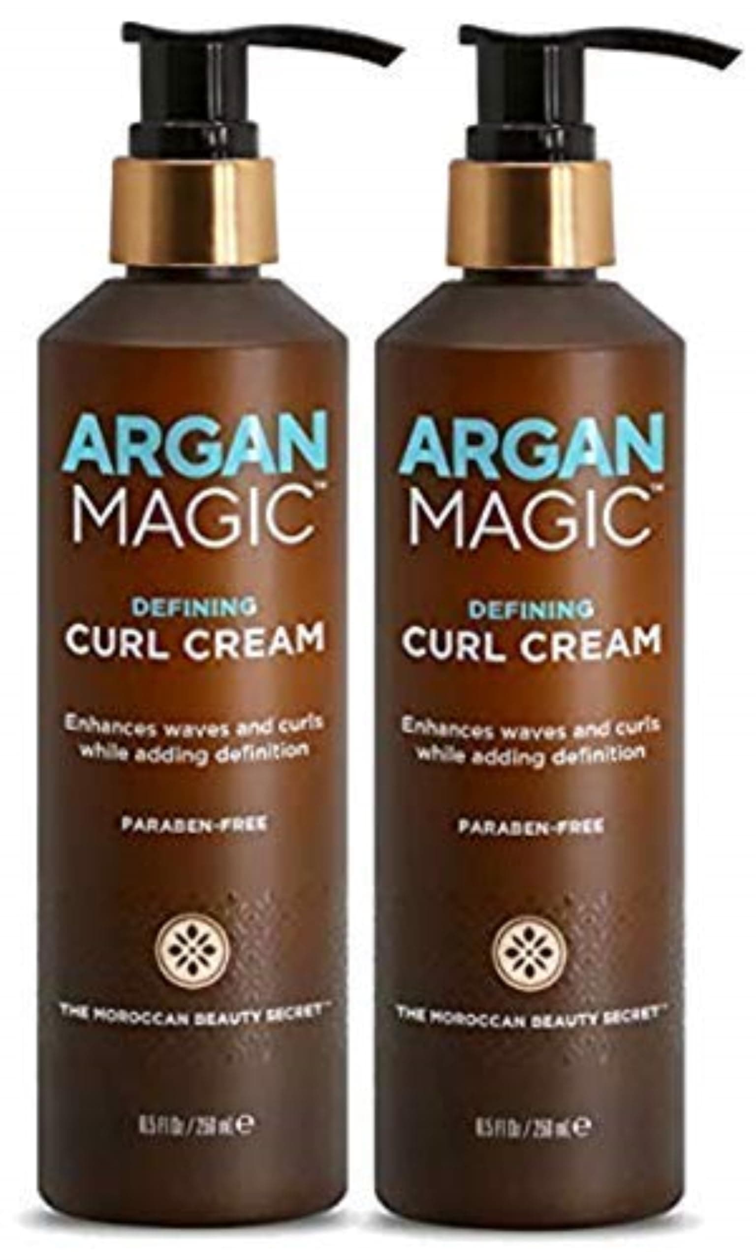 Argan Magic Defining Curl Cream - Enhances Waves & Curls While Adding Definition | Conditions, Detangles, Reduces Frizz | Enriched with Biotin | Paraben Free (8.5 oz / 250 ml / 2 Pack)