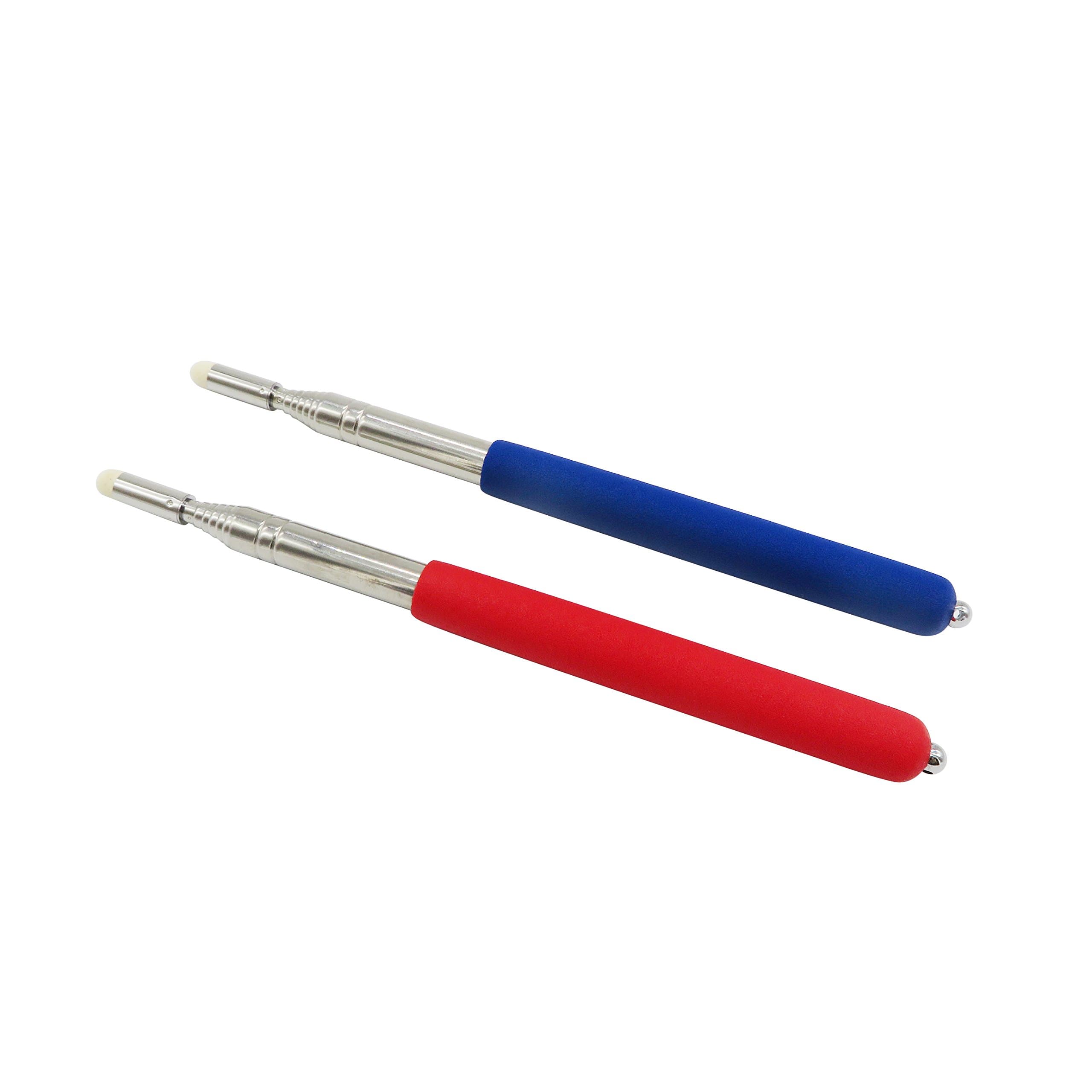 Telescopic Pointer Pen Teachers Pointers Stick Hand Baton Teaching Presentation Telescoping Extendable Pointer Handheld Presenter Retractable Leader Pens for Classroom Whiteboard Blue&Red,2Pcs