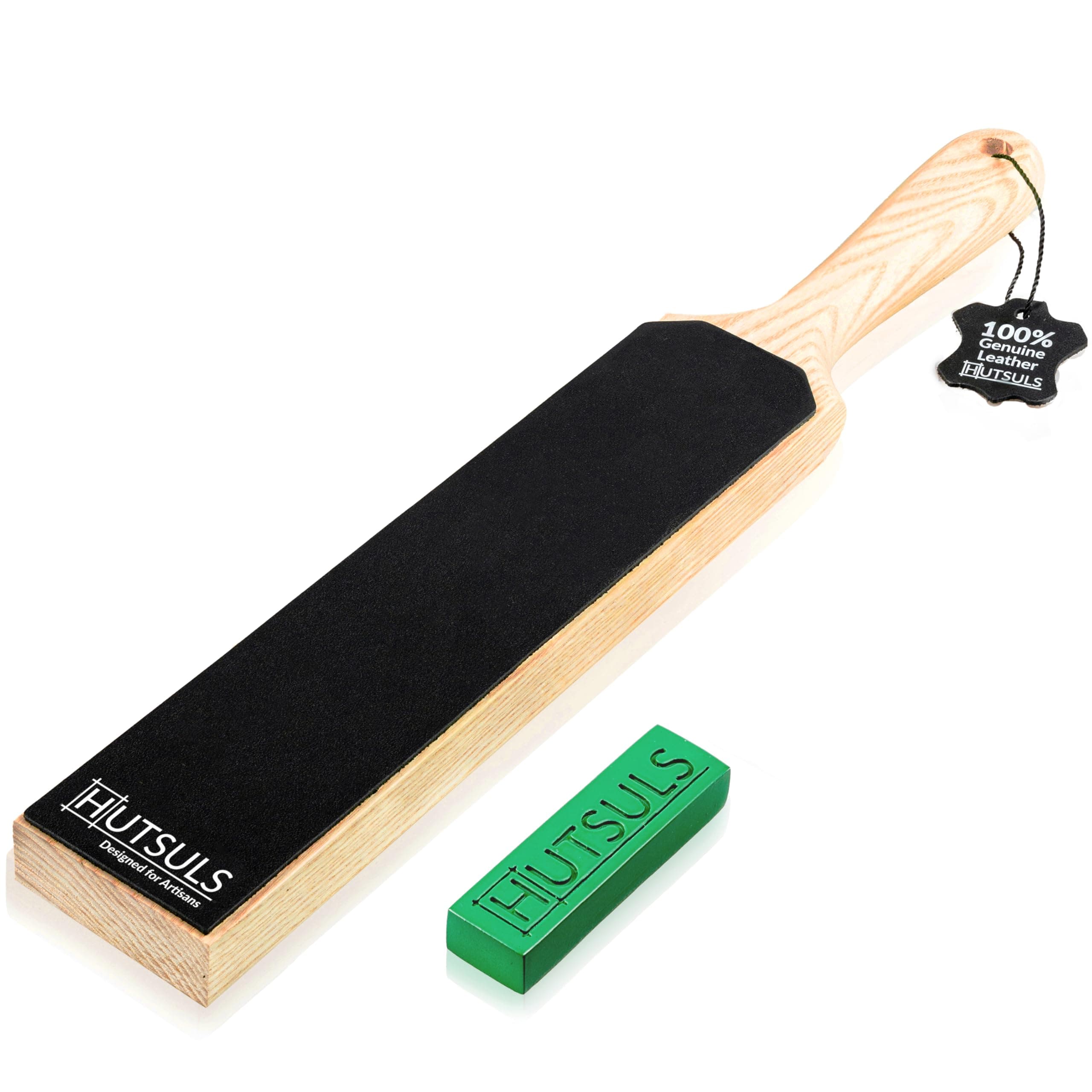 Hutsuls Double Sided Leather Strobe Paddle Kit - Sharp Edge, Ergonomic Handle, High Quality Honed Leather, Step-by-Step Guide