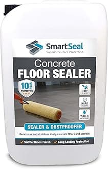 SmartSeal Concrete Floor Sealer - 25 Litres - Premium Exterior & Interior Concrete Sealer and Dustproofer with Satin Sheen Finish – Easy to Apply, Stain & Water Resistant Sealant