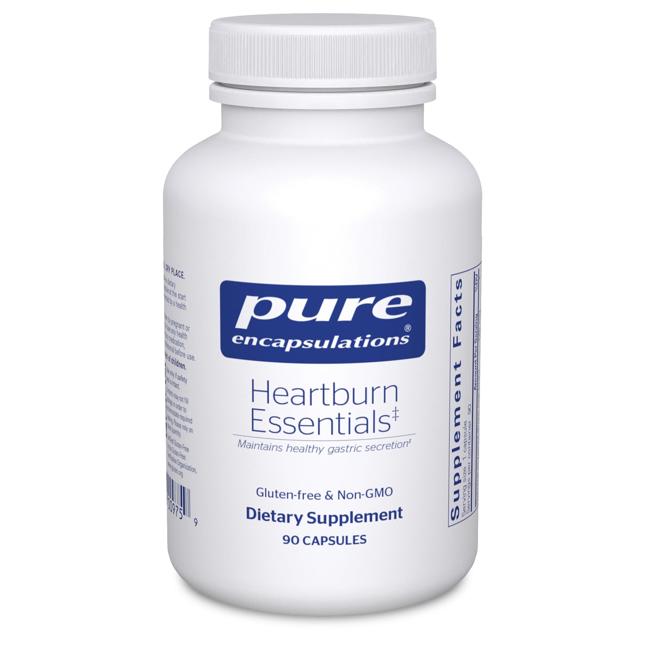 Pure Encapsulations Heartburn Essentials - Dietary Supplement Helps Decrease Occurrences of Occasional Heartburn & Indigestion - with Slippery Elm Bark - 90 Capsules