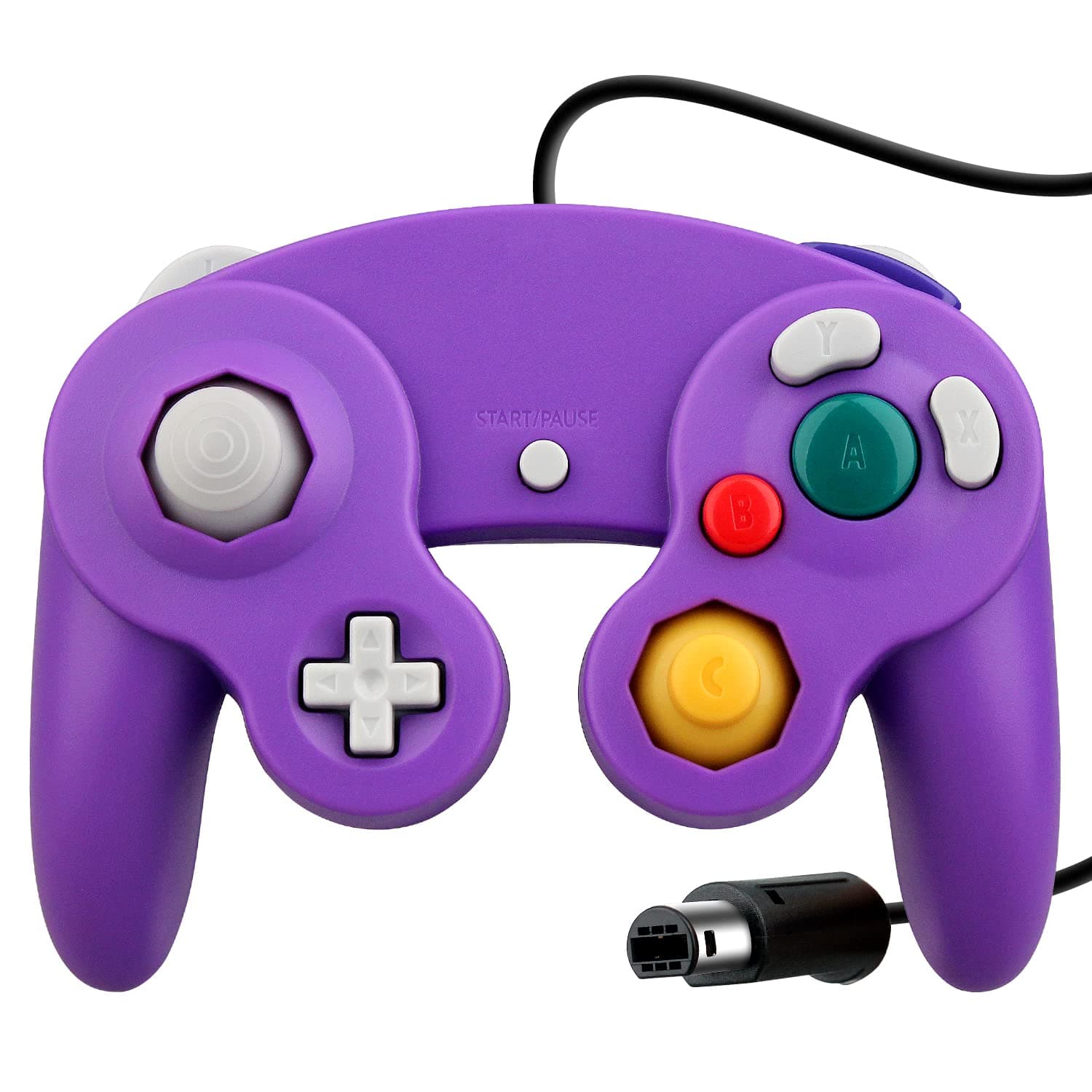 OSTENT Wired Shock Game Controller Compatible for Nintendo GameCube NGC Video Game Color Purple