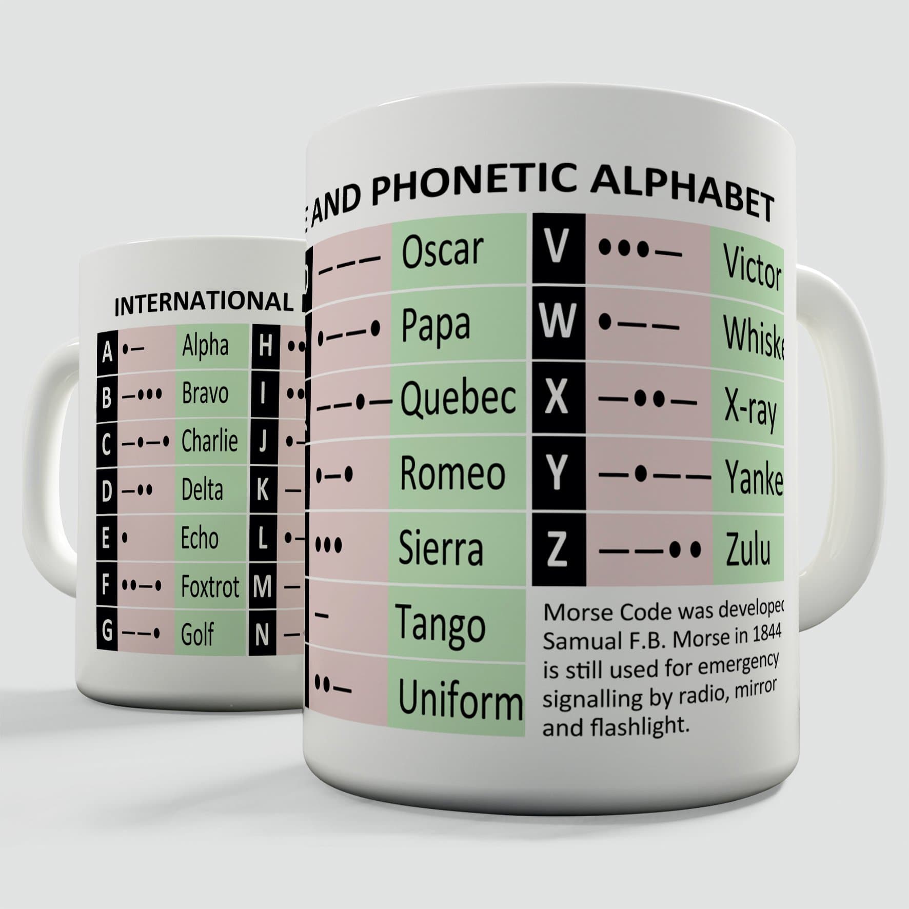 Morse Code & Phonetic Alphabet Educational Gift Mug