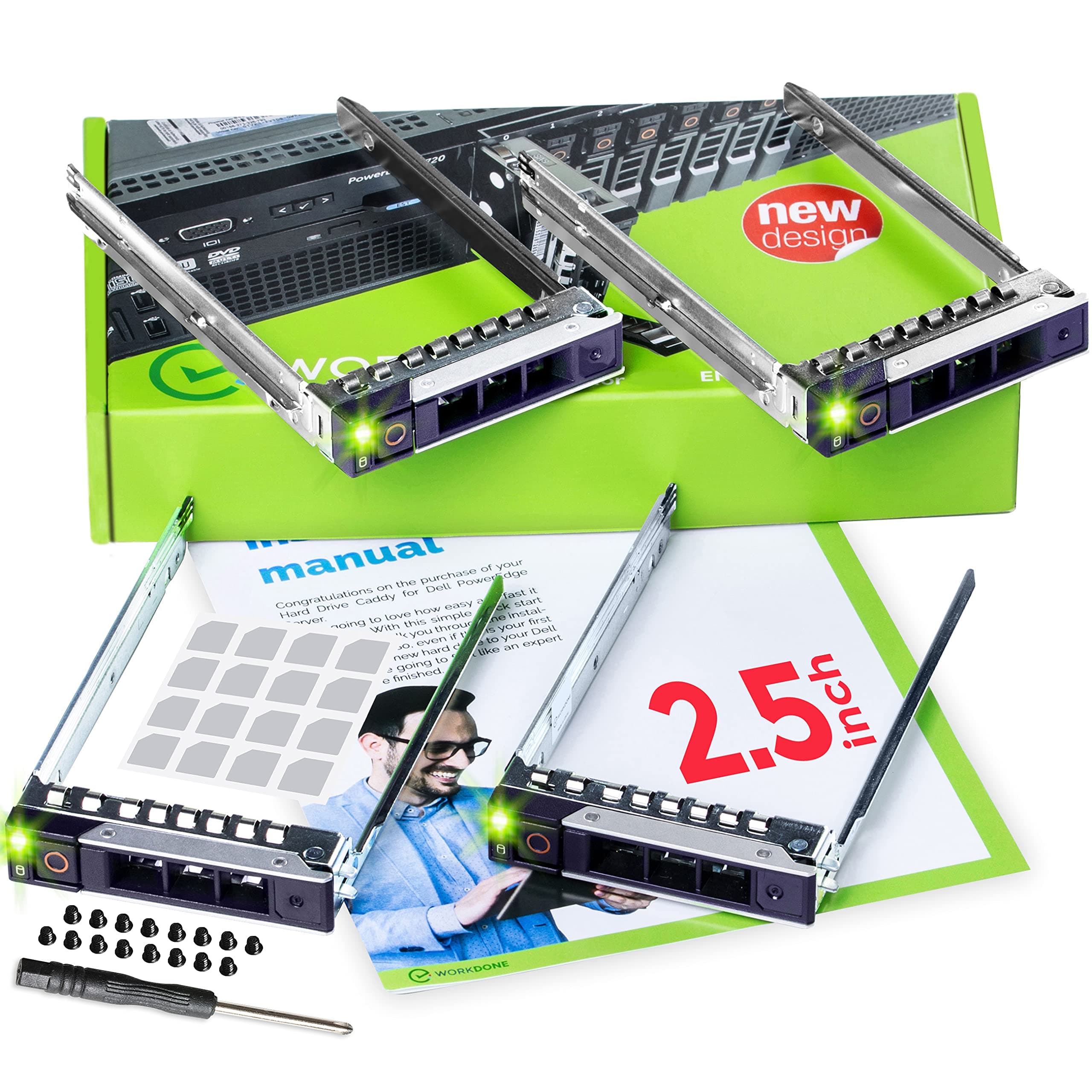 4-PACK WORKDONE 2.5 inch Drive Caddy