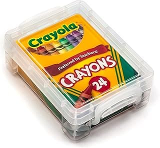 Crayons 24 Count with Clear Super Stacker Plastic Crayon Box (Bundle)