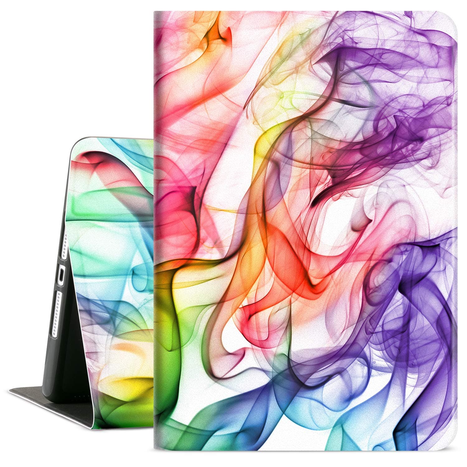 Case for iPad 9th Generation, Case for iPad 8th Generation, Case for iPad 7th Generation 10.2 Inch Kid Boy Girl Women Men Multi-Angle View Case Adjustable Stand Auto Wake/Sleep, Colored Smoke