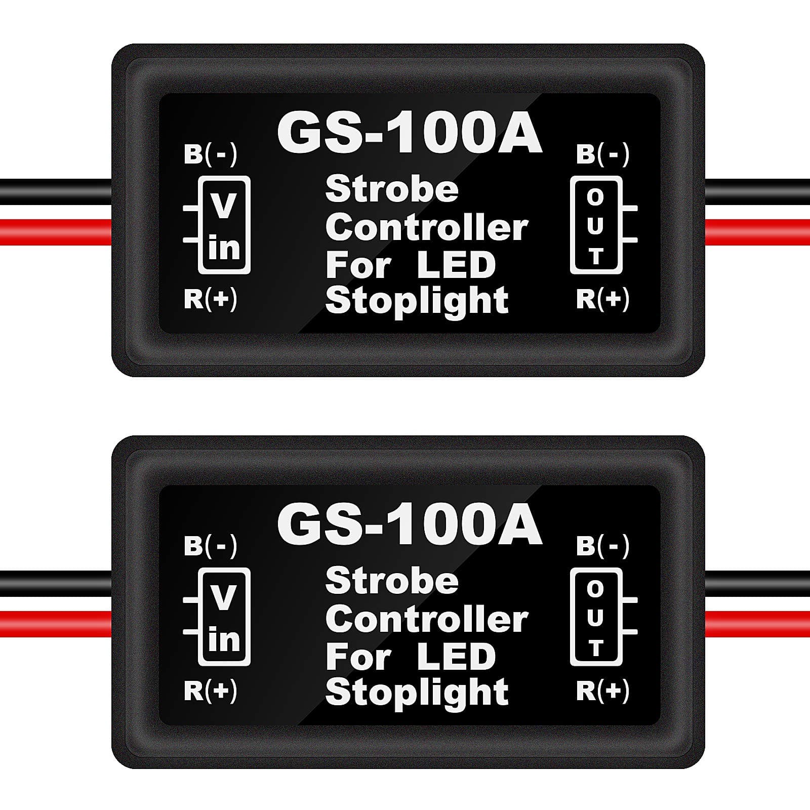 Kinstecks 2PCS LED Flash Strobe Controller Brake Light Flasher Brake Light Strobe Module for Motorcycles Cars Trucks(Only for LEDs)