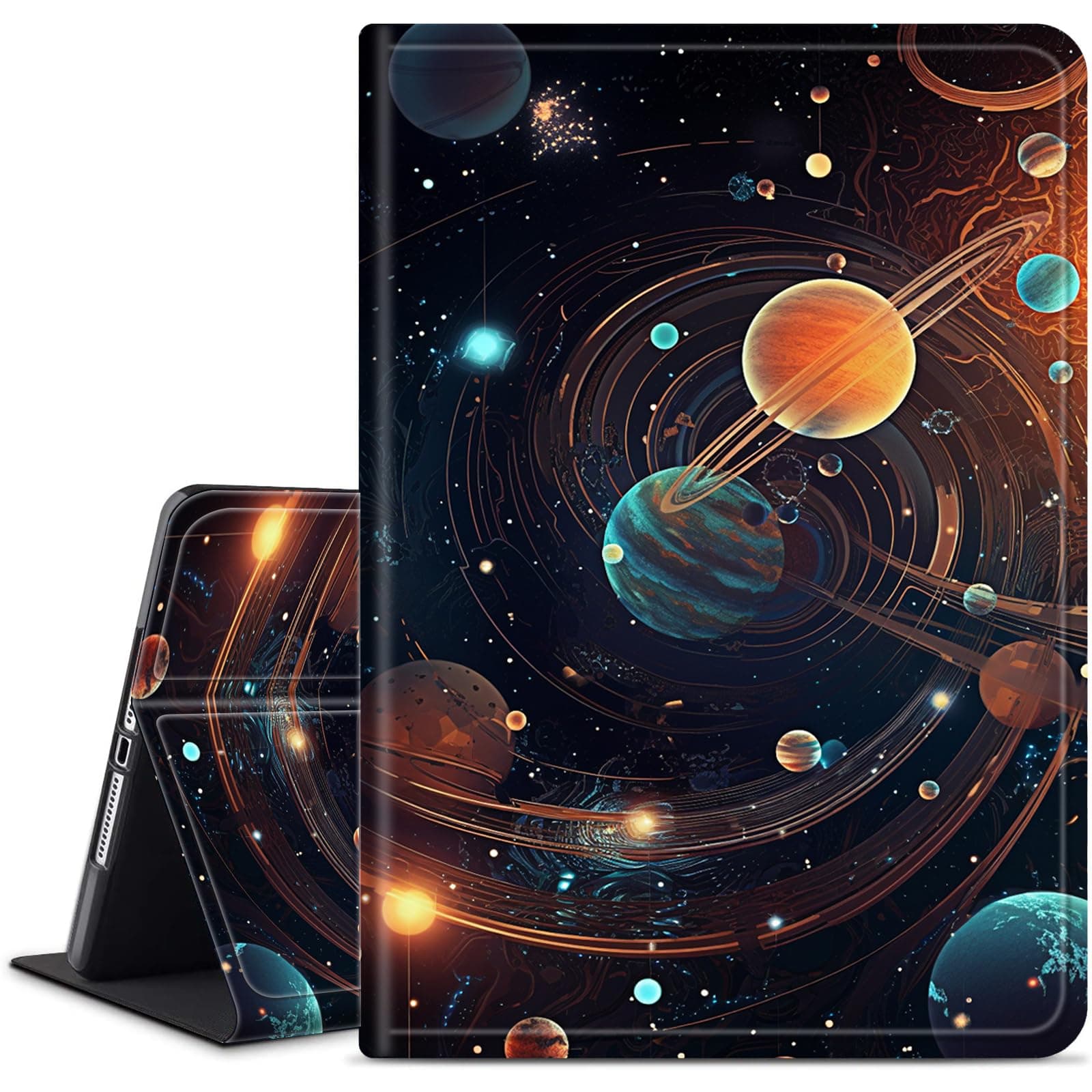 for Microsoft Surface Pro 7 /Pro 6/Pro 5/Pro 4 Case,Slim Smart PU Leather Adjustable Stand Protective Cover with Auto Wake/Sleep for Surface Pro 4/5/6/7 12.3 inch-Space Planet