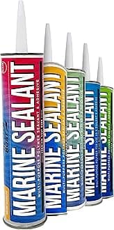 Marine Sealant and Adhesive, Waterproof Marine Grade Caulk, High Temp Water Sealant for Boat, Auto, RV, Without Silicone - 1 Tube, Clear, 10 oz