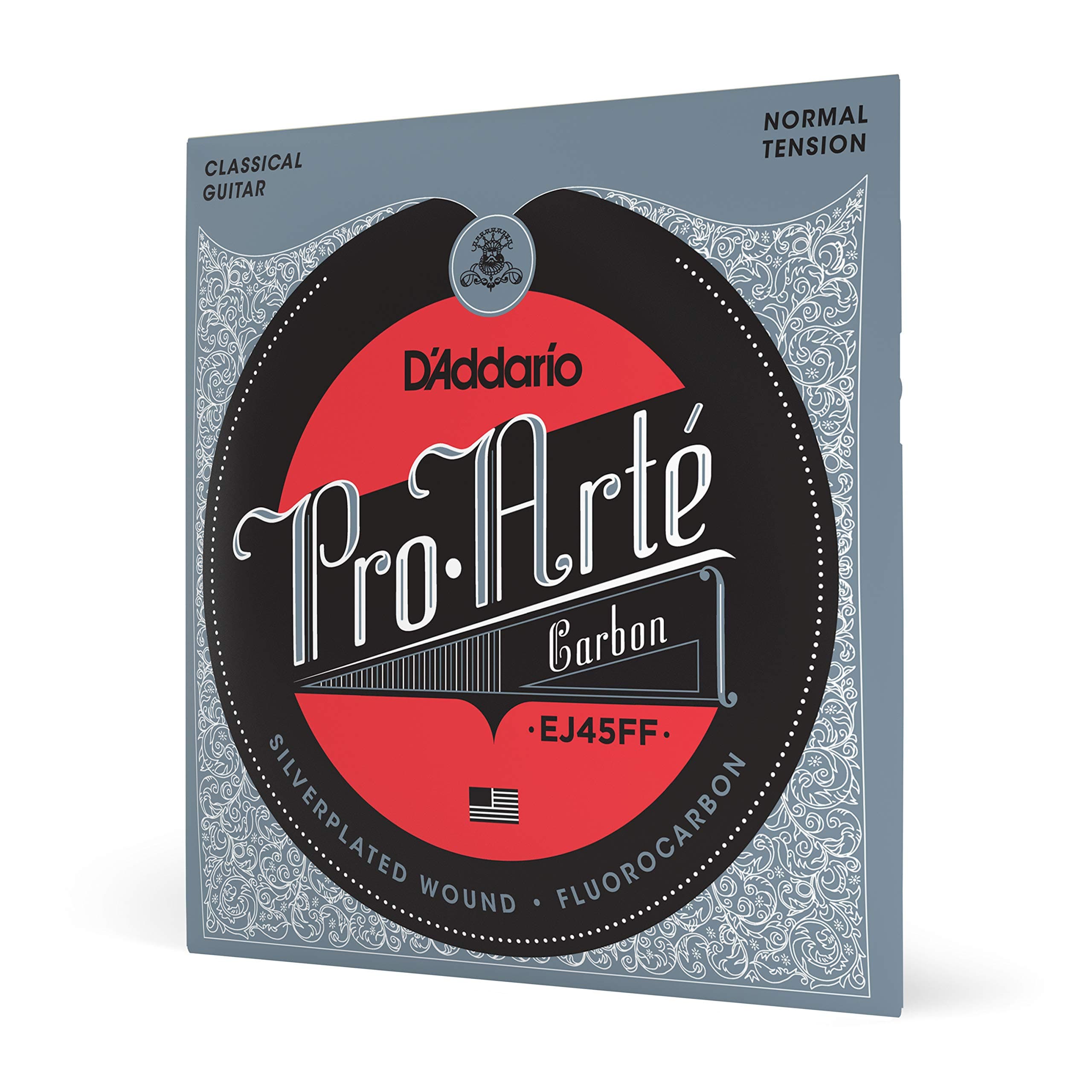 Guitar Strings - Pro-Arte Classical Guitar Strings - EJ45FF Carbon Strings - Silver Plated Wrap, Composite Dynacore, Carbon Trebles - Normal Tension
