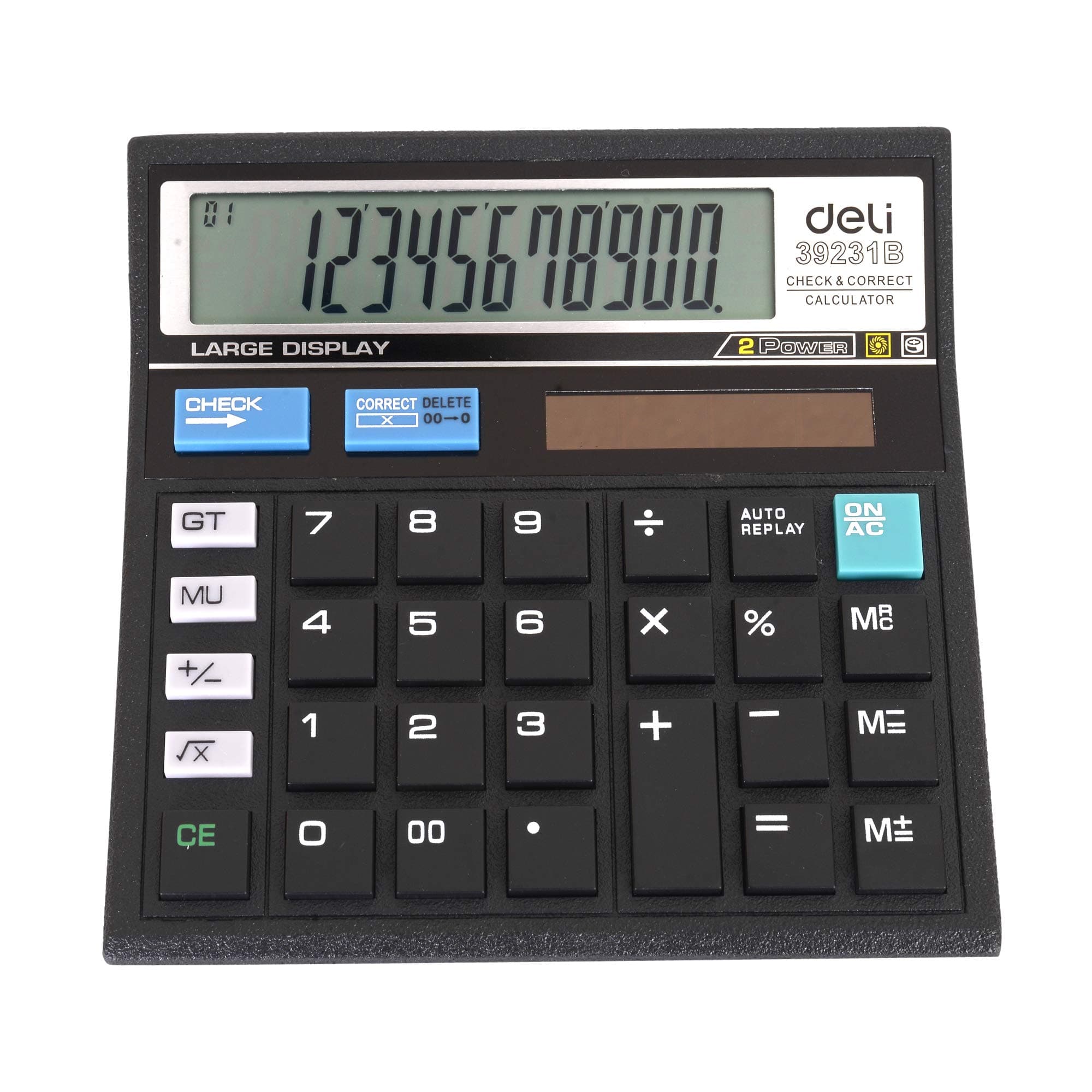 deli W39231B GTM Basic Financial Calculator with Steps Check and Correct Function | 3 Years Warranty - Black