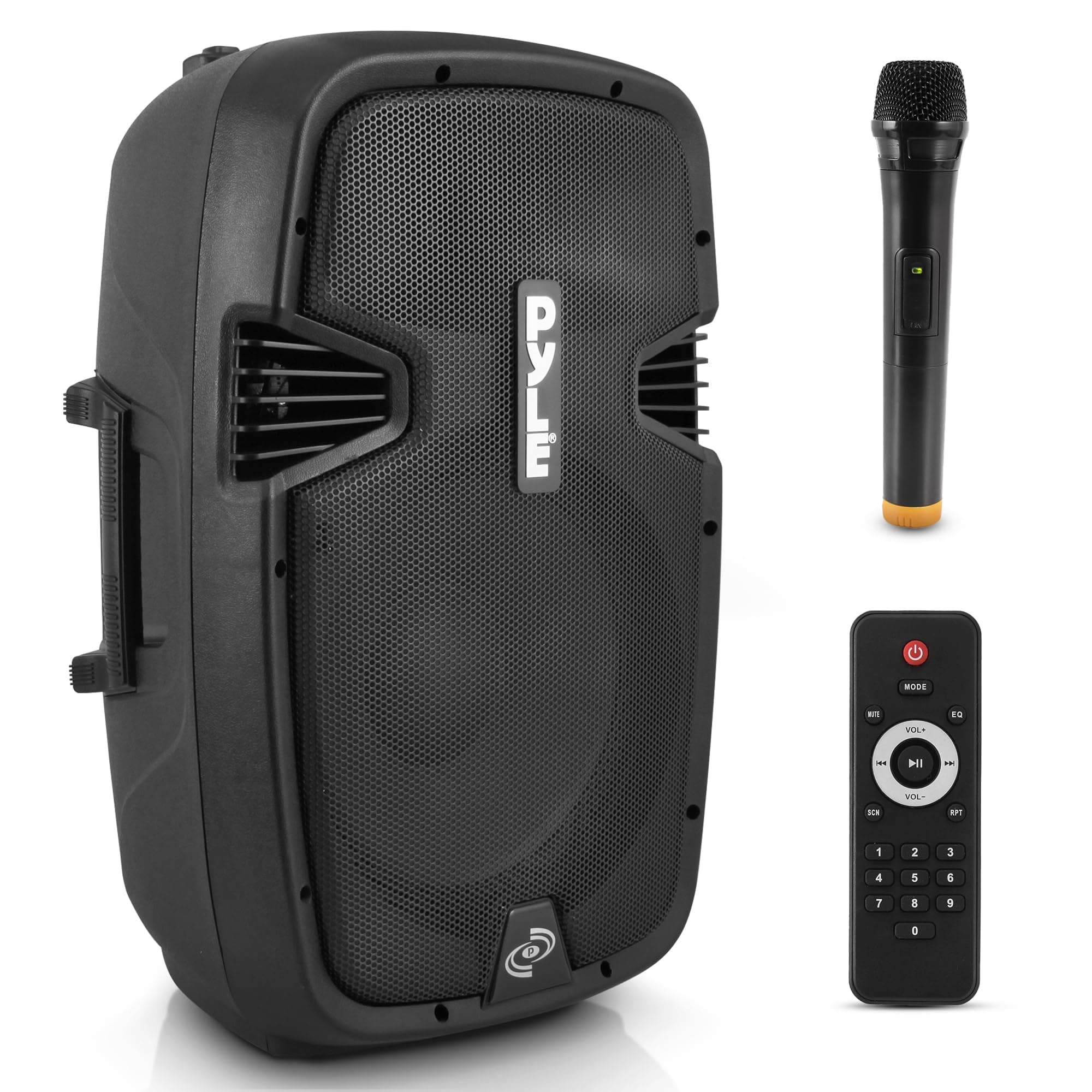 Wireless Portable PA Speaker System-Compatible with Bluetooth,Active Loudspeaker,1000 Watt Powered 2-Way Waterproof Amplifier, 12” Subwoofer, Tweeter, RCA, XLR, Mic In for Dj & Party-PPHP1241WMU